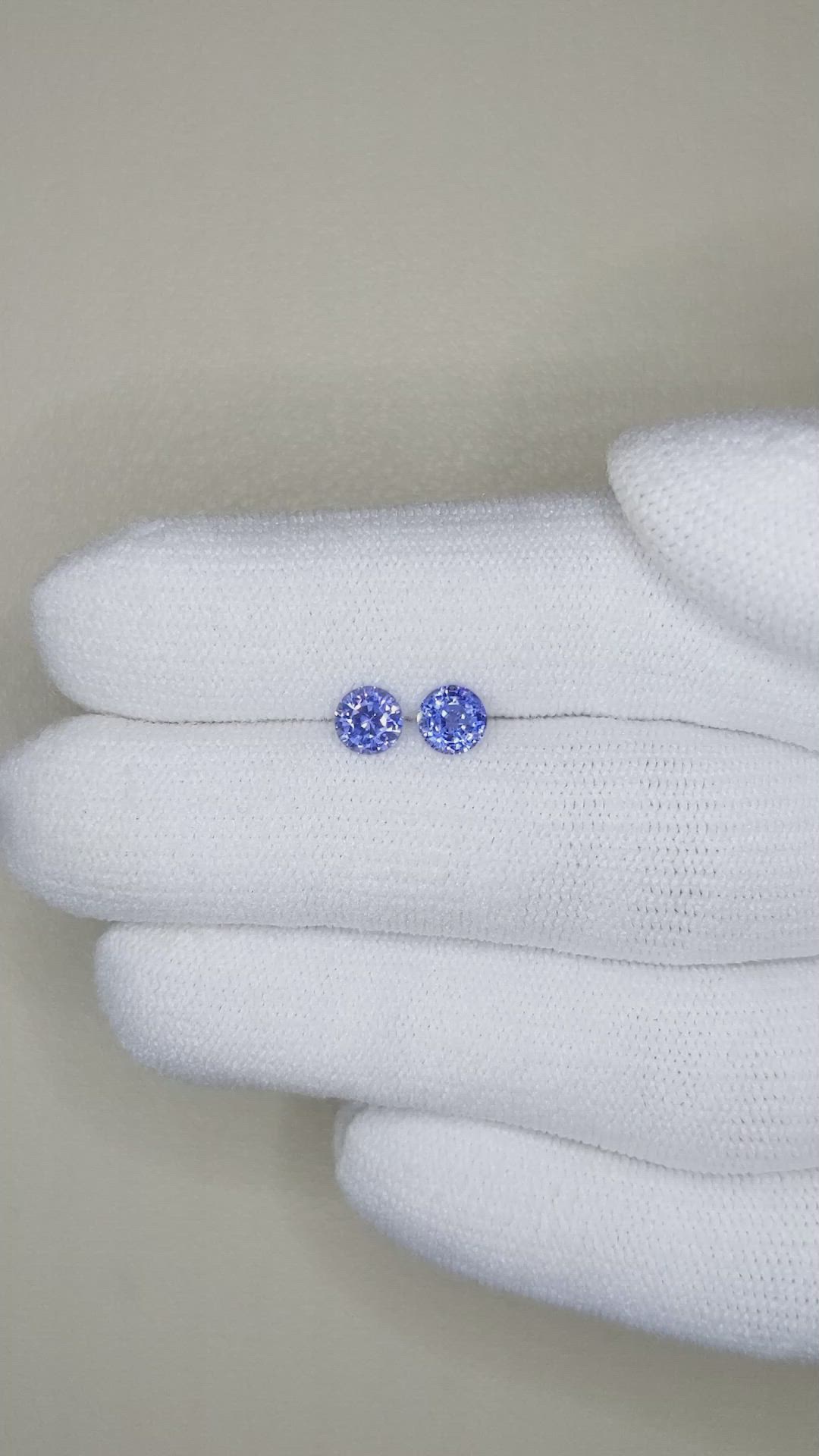1.01 Ct.Tw.Total Carat Weight Blue Sapphire Pair from Ceylon (Sri Lanka) Size Video