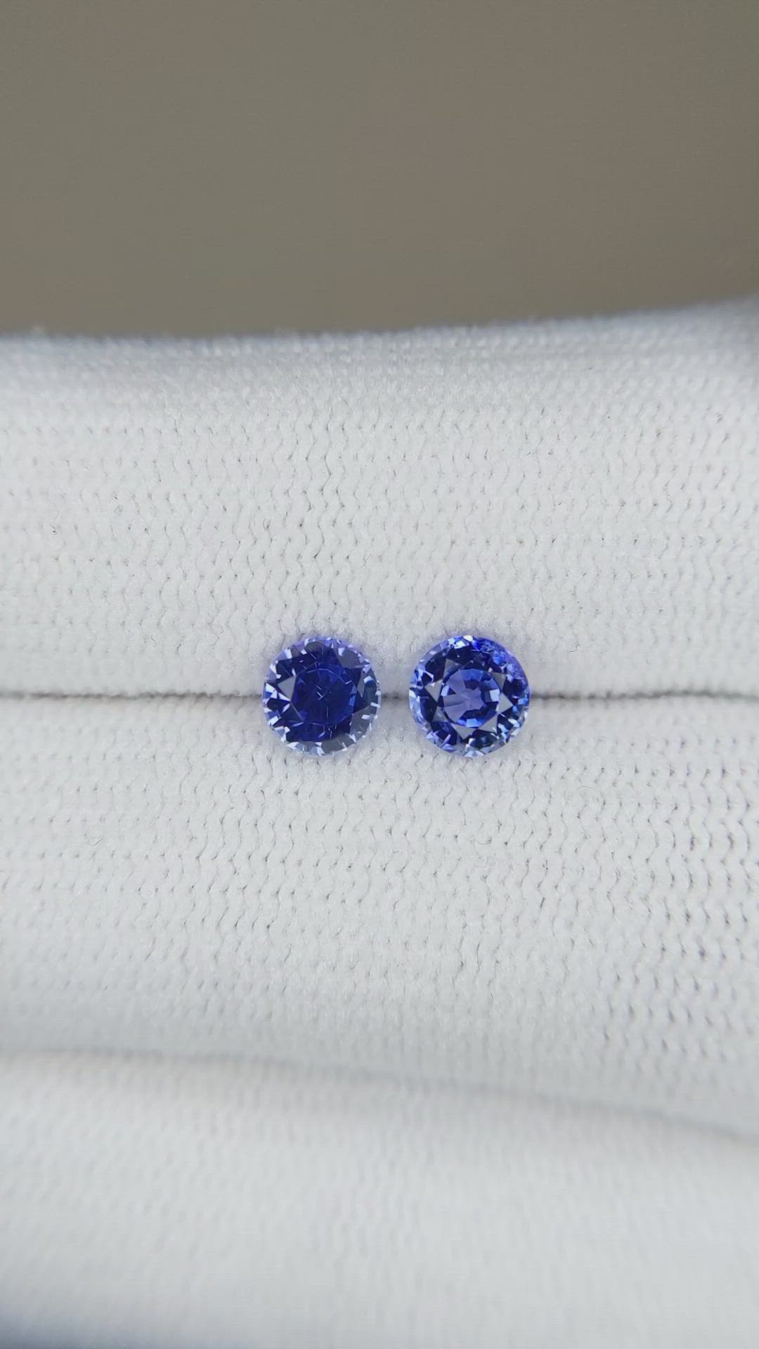 1.01 Ct.Tw.Total Carat Weight Blue Sapphire Pair from Ceylon (Sri Lanka) Size Video