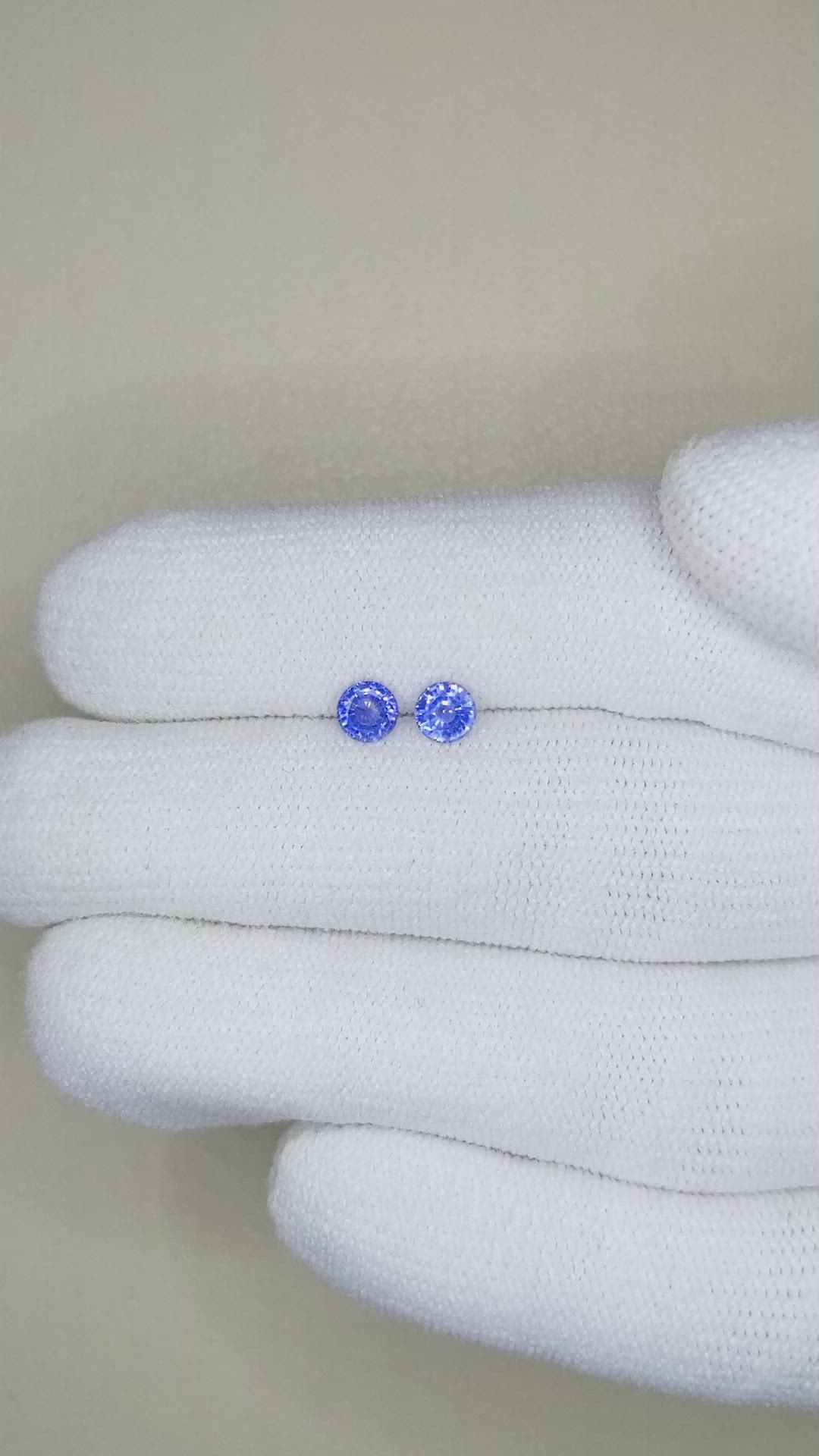 0.60&nbsp;Ct.Tw.Total Carat Weight Blue Sapphire Pair from Ceylon (Sri Lanka) Size Video