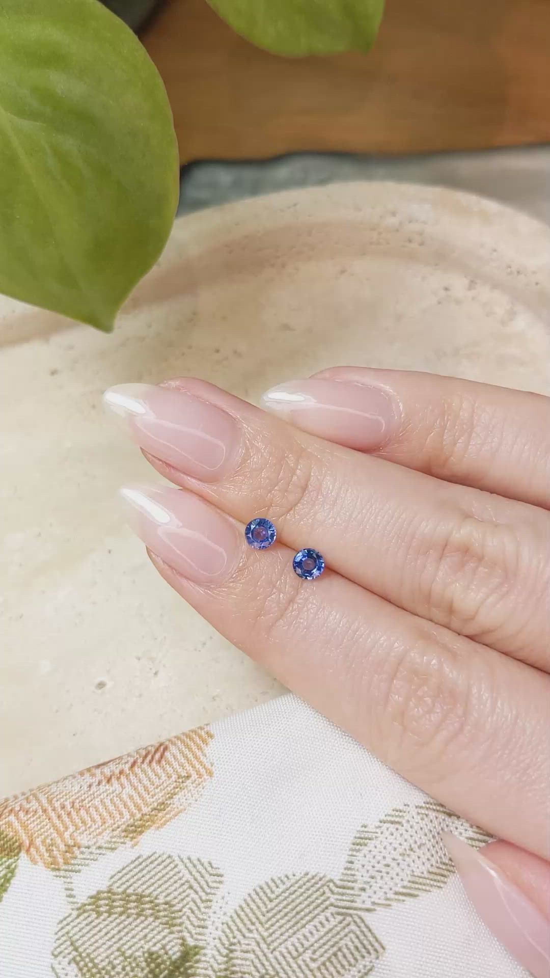 0.60&nbsp;Ct.Tw.Total Carat Weight Blue Sapphire Pair from Ceylon (Sri Lanka) Size Video