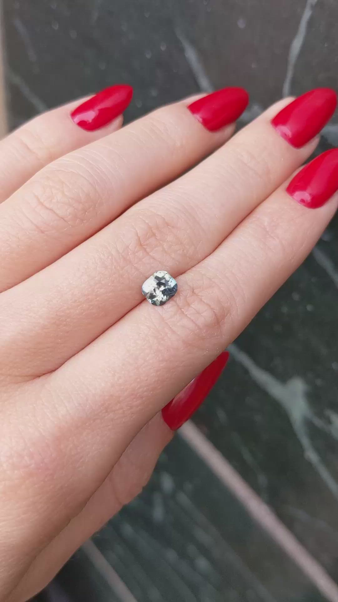 1.01 Ct. Bluish Green Sapphire from Ceylon (Sri Lanka) Size Video