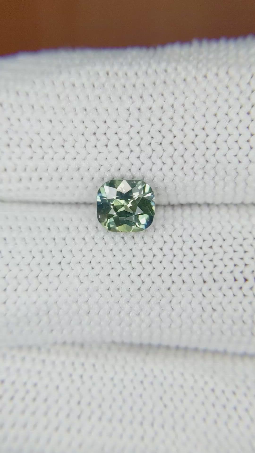 1.01 Ct. Bluish Green Sapphire from Ceylon (Sri Lanka) Size Video