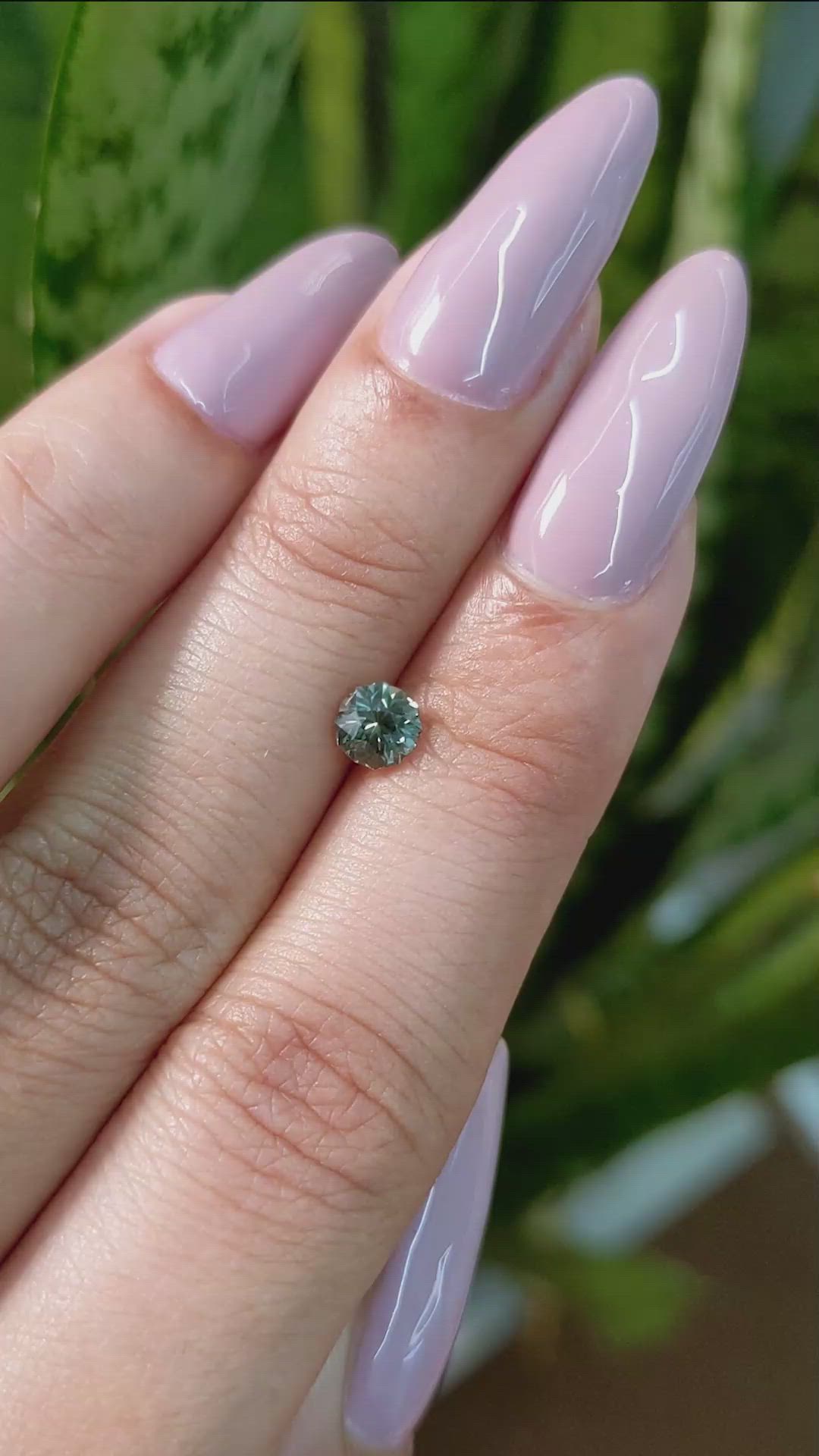 0.58 Ct. Bluish Green Sapphire from Ceylon (Sri Lanka) Size Video