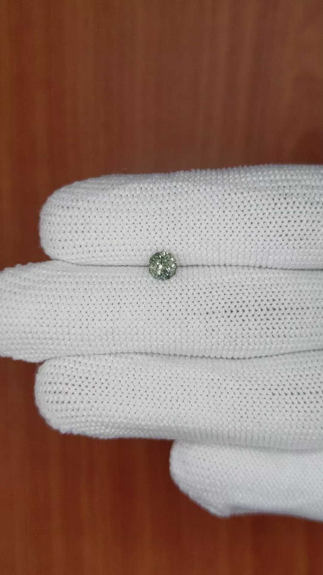 0.58 Ct. Bluish Green Sapphire from Ceylon (Sri Lanka) Size Video