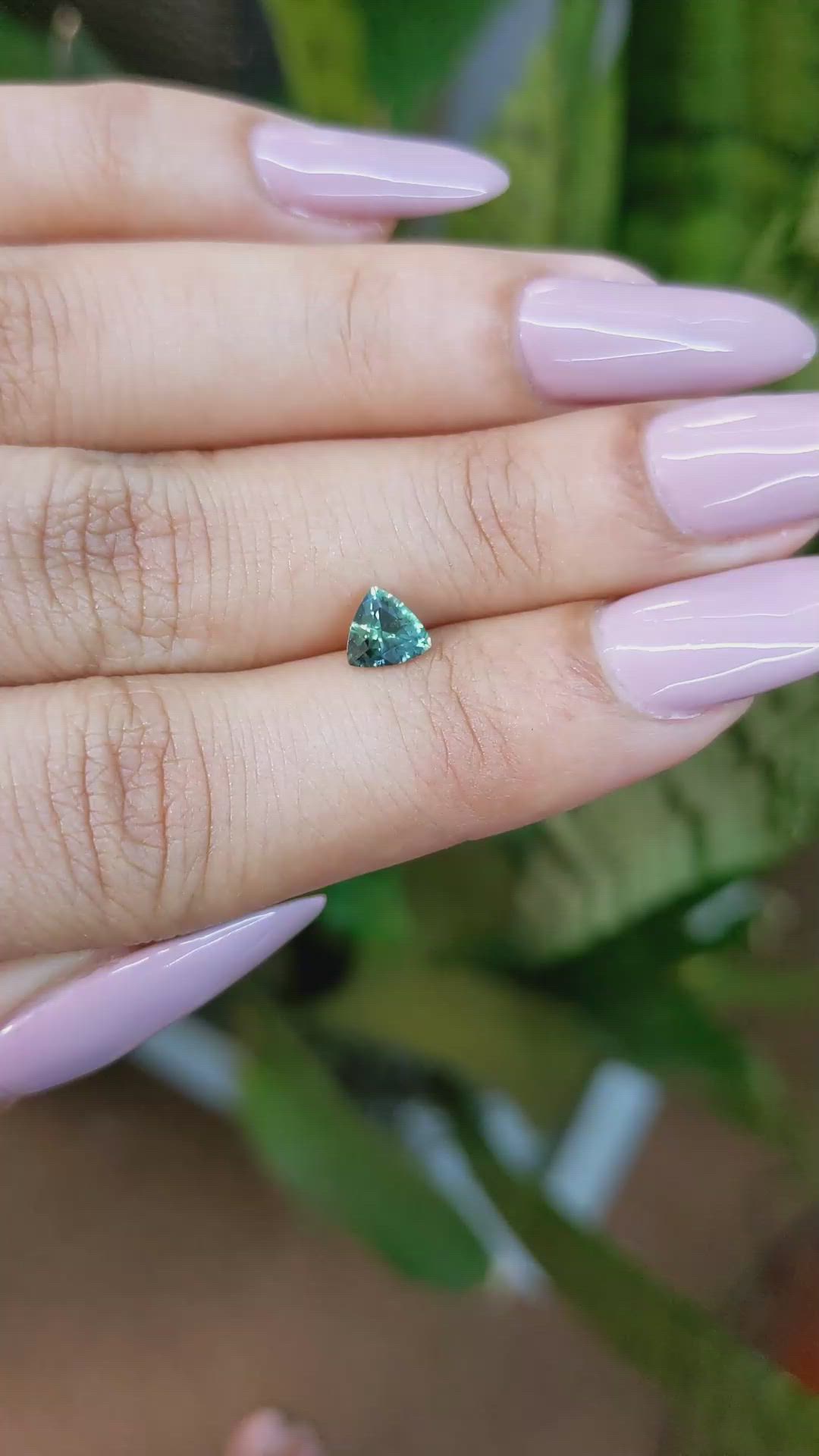 0.61 Ct. Bluish Green Sapphire from Ceylon (Sri Lanka) Size Video