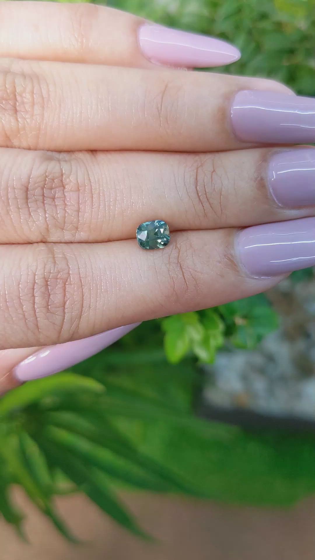 1.04 Ct. Bluish Green Sapphire from Ceylon (Sri Lanka) Size Video