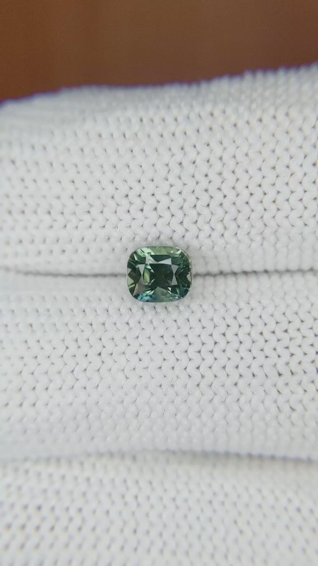 1.04 Ct. Bluish Green Sapphire from Ceylon (Sri Lanka) Size Video