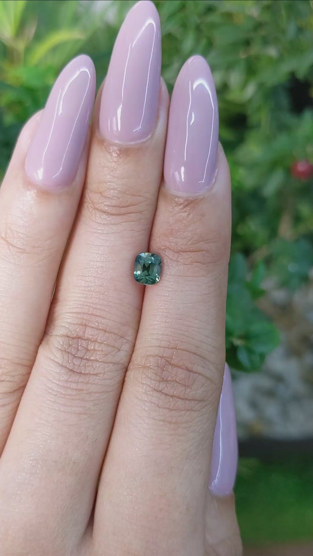 1.04 Ct. Bluish Green Sapphire from Ceylon (Sri Lanka) Size Video
