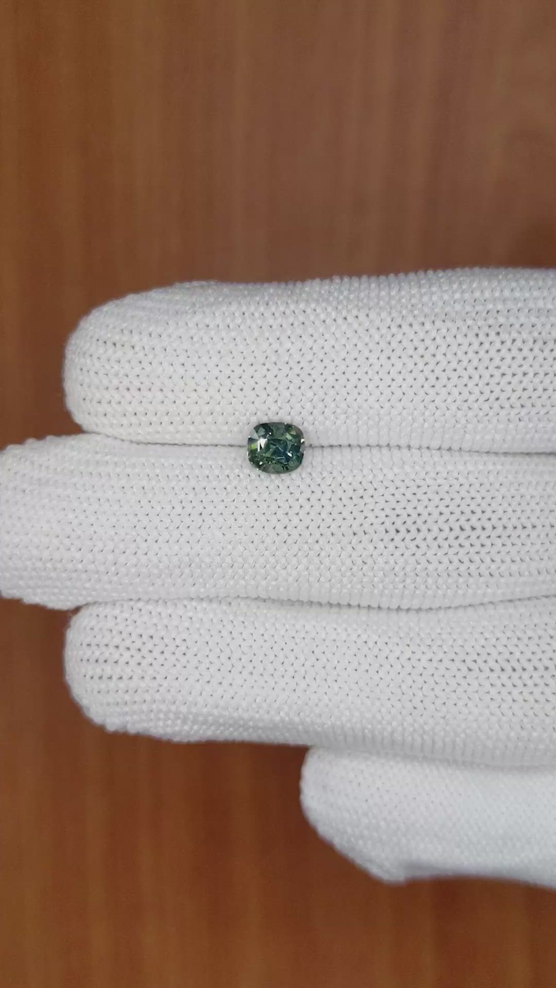 0.91 Ct. Bluish Green Sapphire from Ceylon (Sri Lanka) Size Video