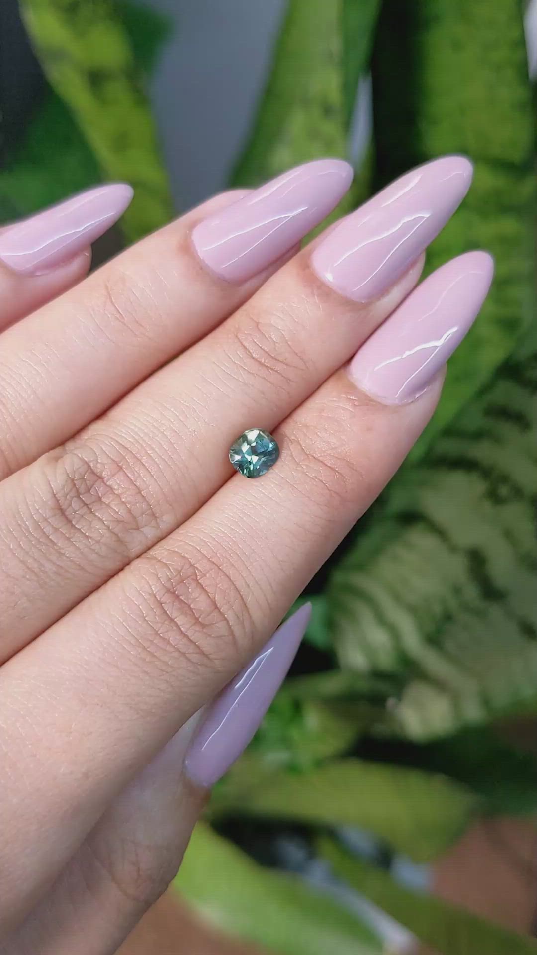 0.91 Ct. Bluish Green Sapphire from Ceylon (Sri Lanka) Size Video