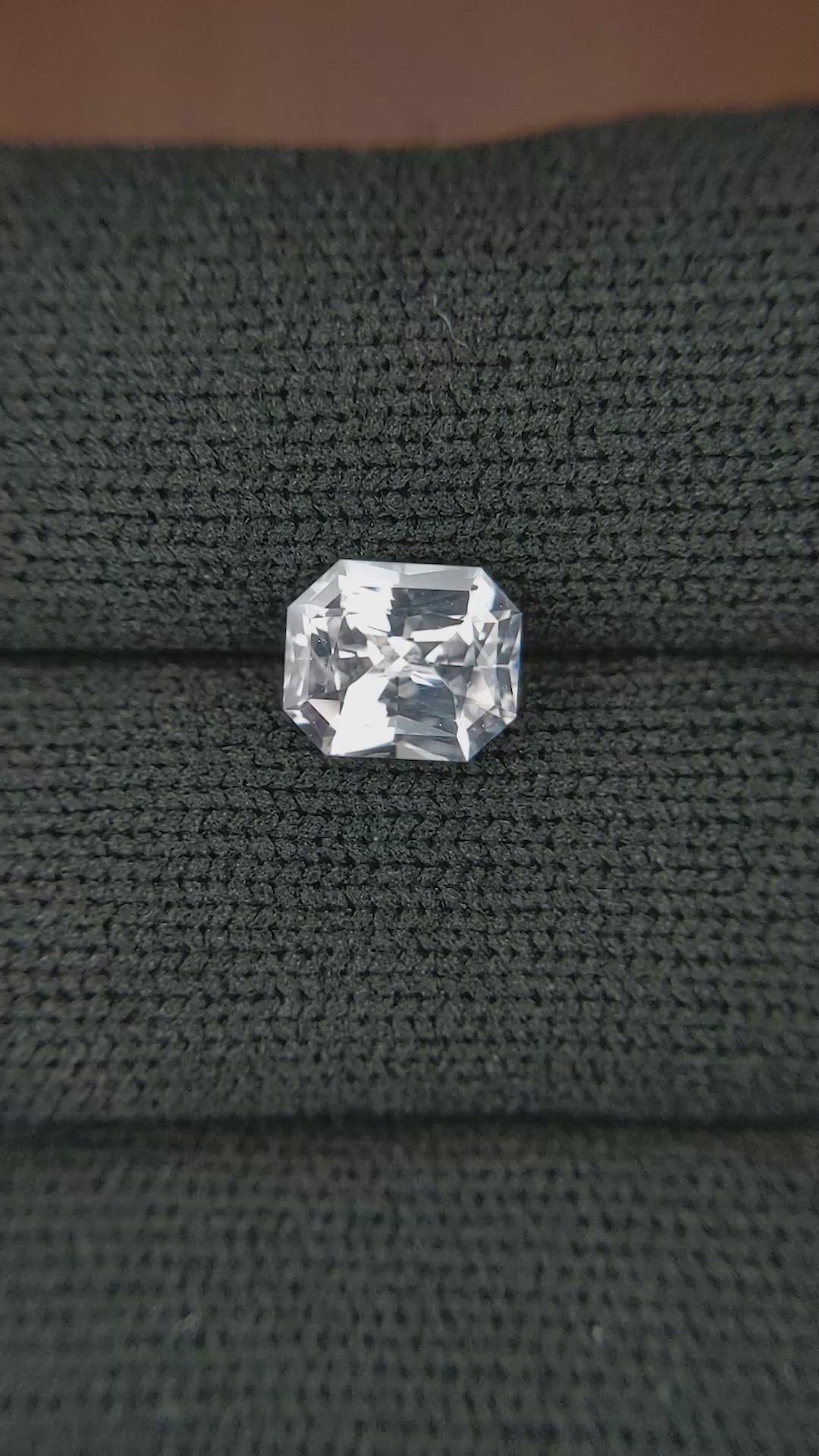 1.85 Ct. White Sapphire from Ceylon (Sri Lanka) Size Video