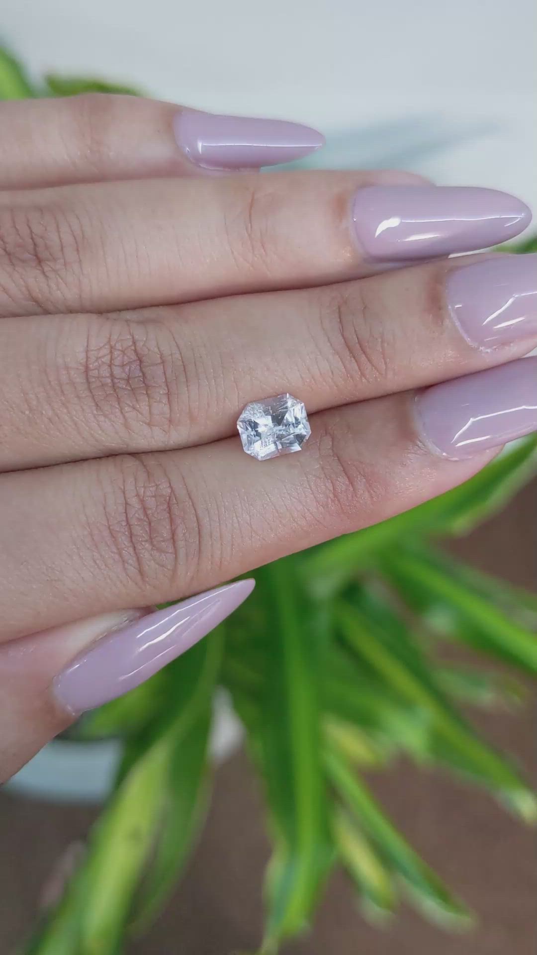 1.85 Ct. White Sapphire from Ceylon (Sri Lanka) Size Video