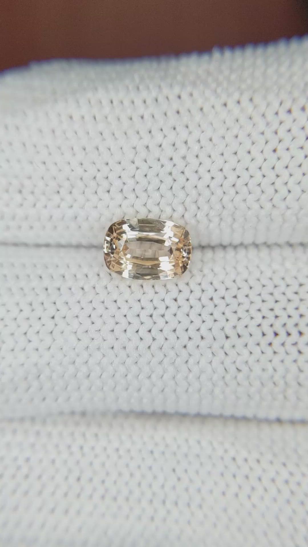 1.49 Ct. Peach Sapphire from Ceylon (Sri Lanka) Size Video