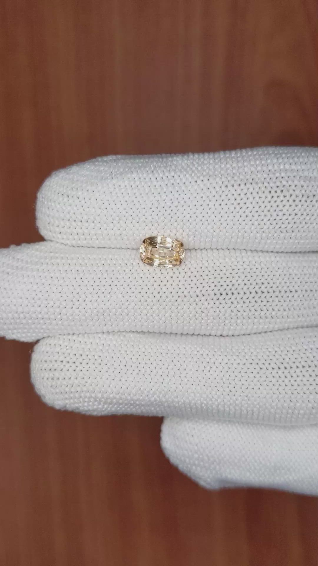 1.49 Ct. Peach Sapphire from Ceylon (Sri Lanka) Size Video