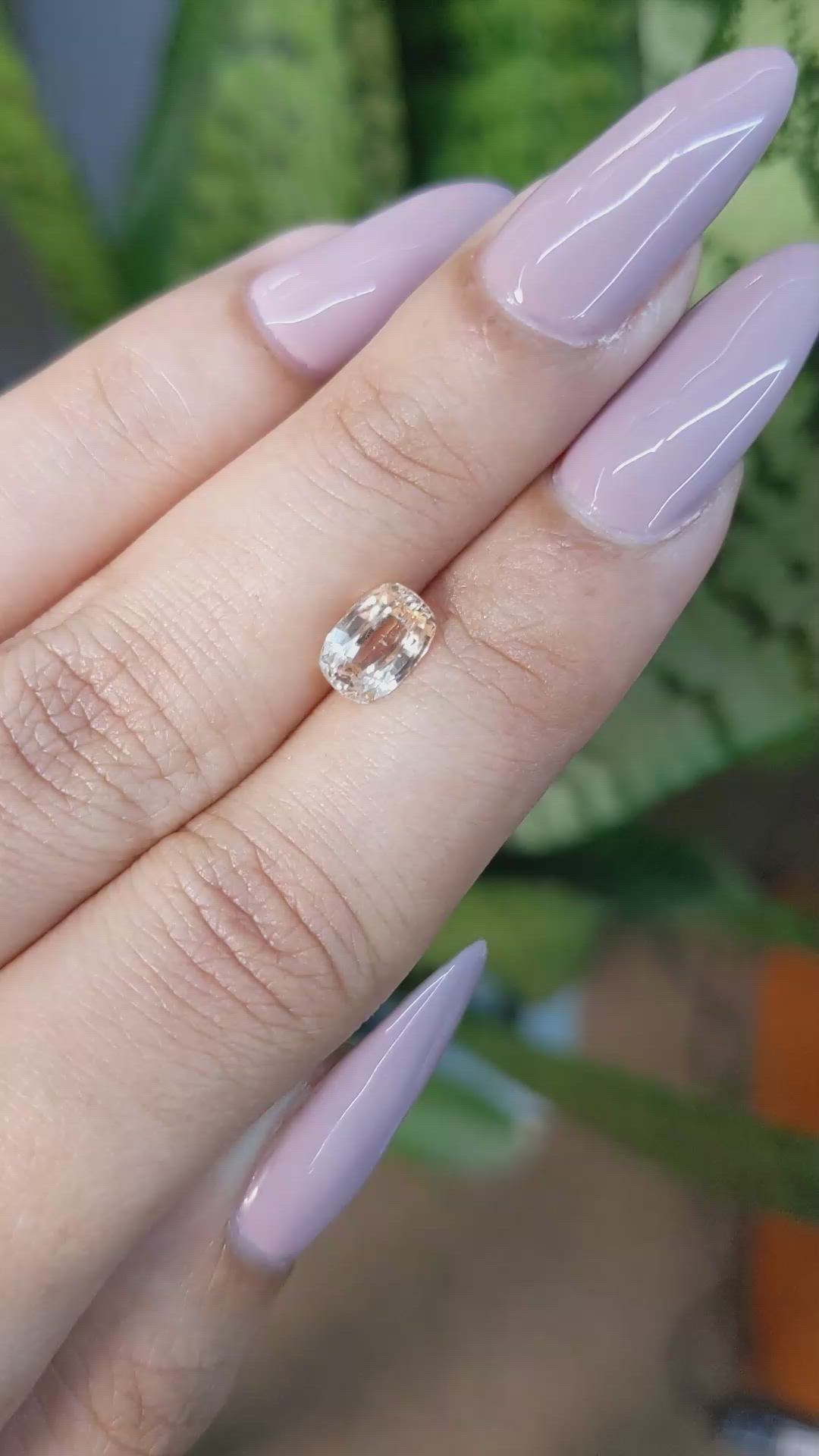 1.49 Ct. Peach Sapphire from Ceylon (Sri Lanka) Size Video