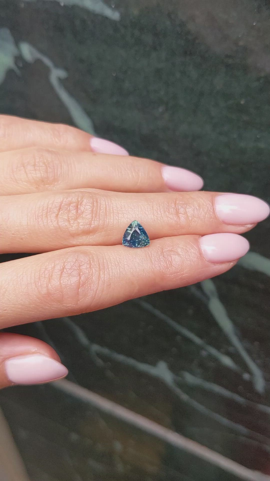 2.16 Ct. Bluish Green Sapphire from Ceylon (Sri Lanka) Size Video