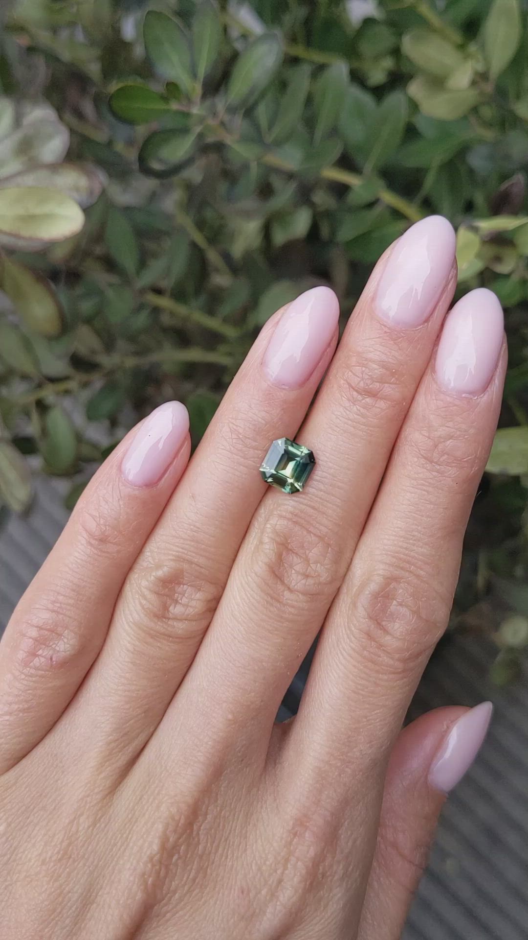 2.08 Ct. Bluish Green Sapphire from Ceylon (Sri Lanka) Size Video