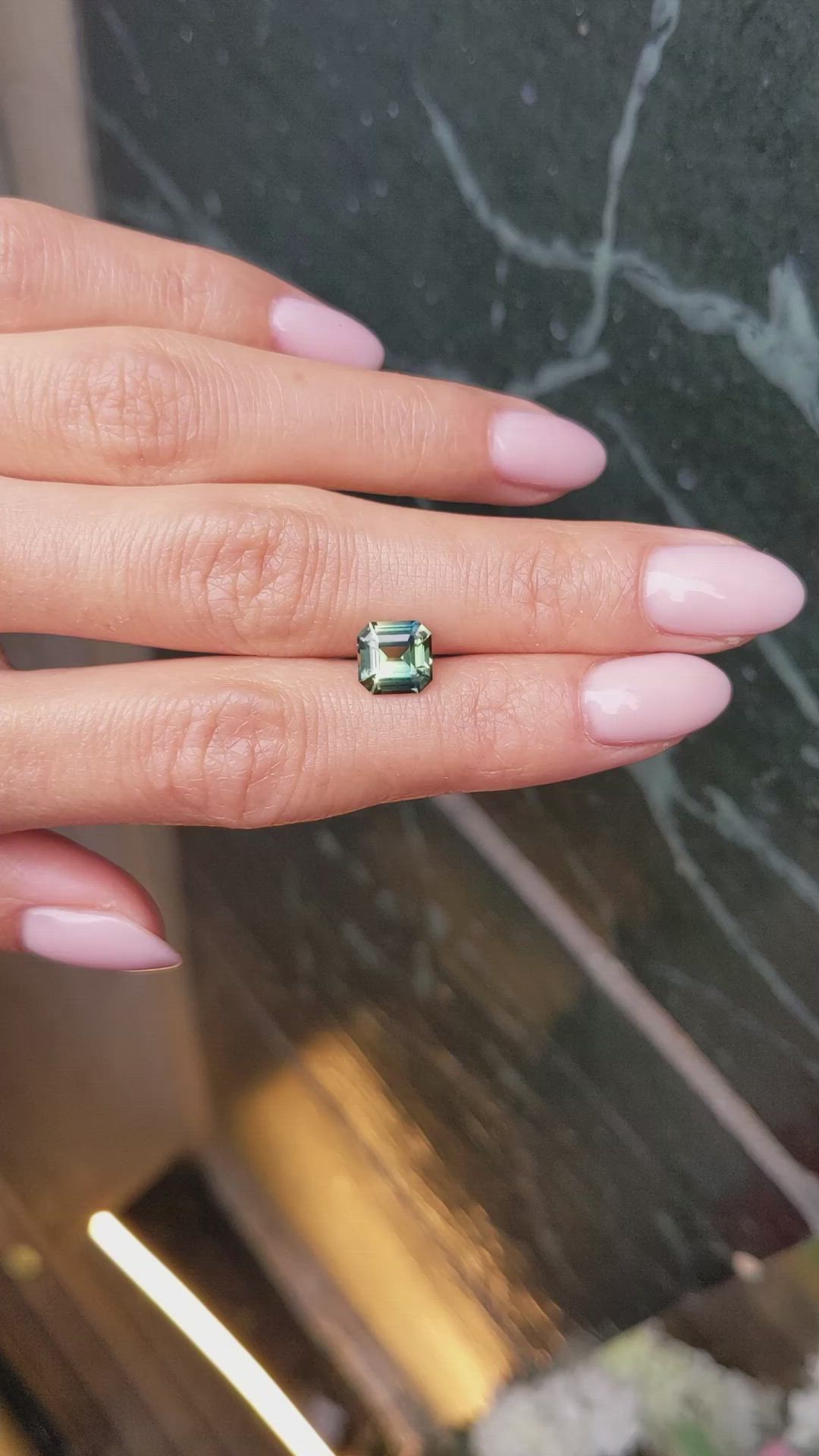 2.08 Ct. Bluish Green Sapphire from Ceylon (Sri Lanka) Size Video