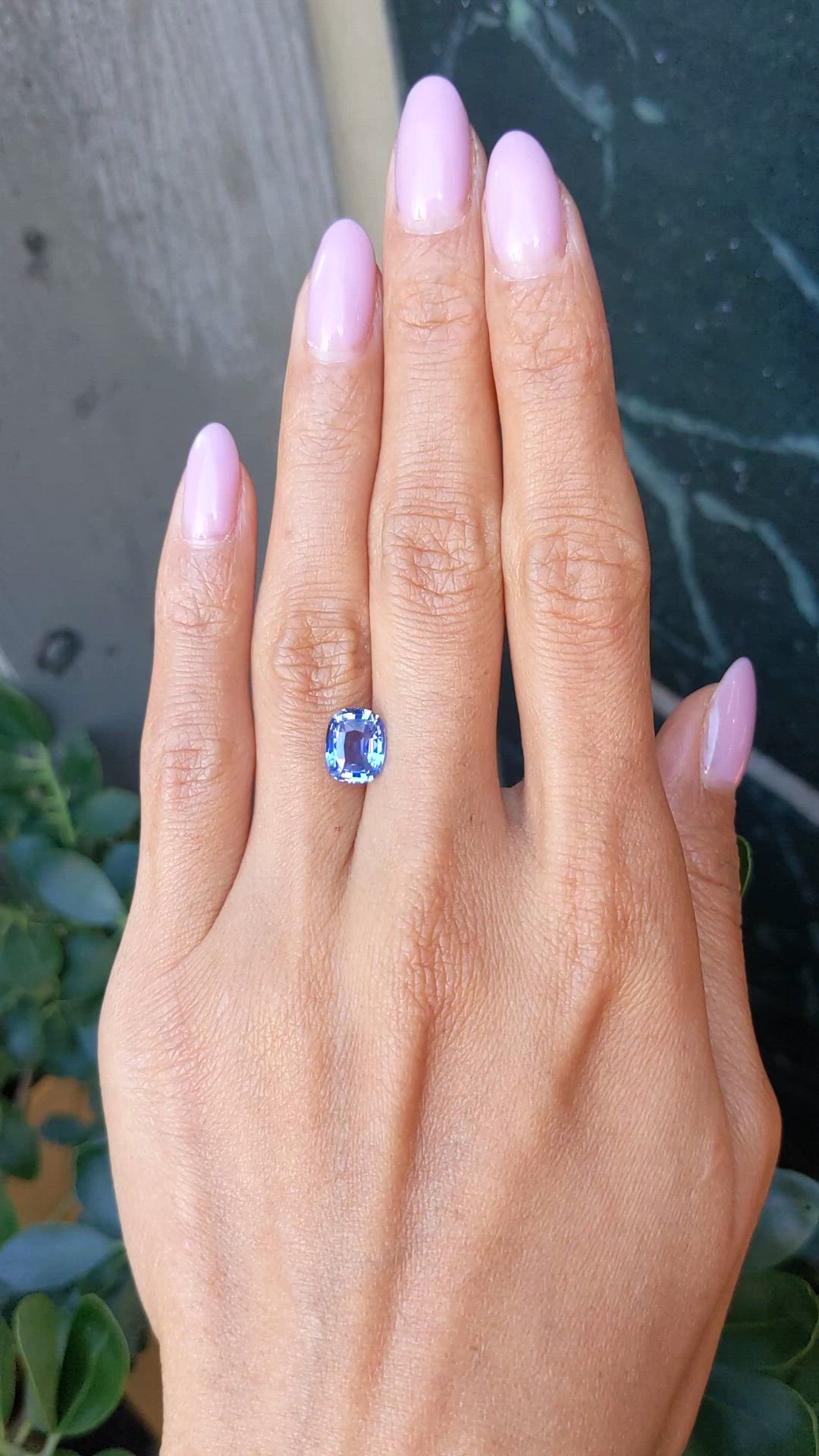 3.03 Ct. Blue Sapphire from Ceylon (Sri Lanka) Size Video