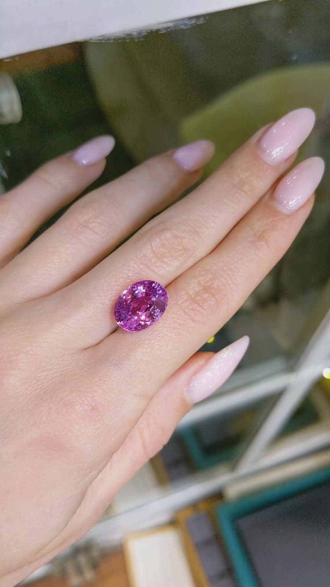 10.16 Ct. Pink Sapphire from Ceylon (Sri Lanka) Size Video