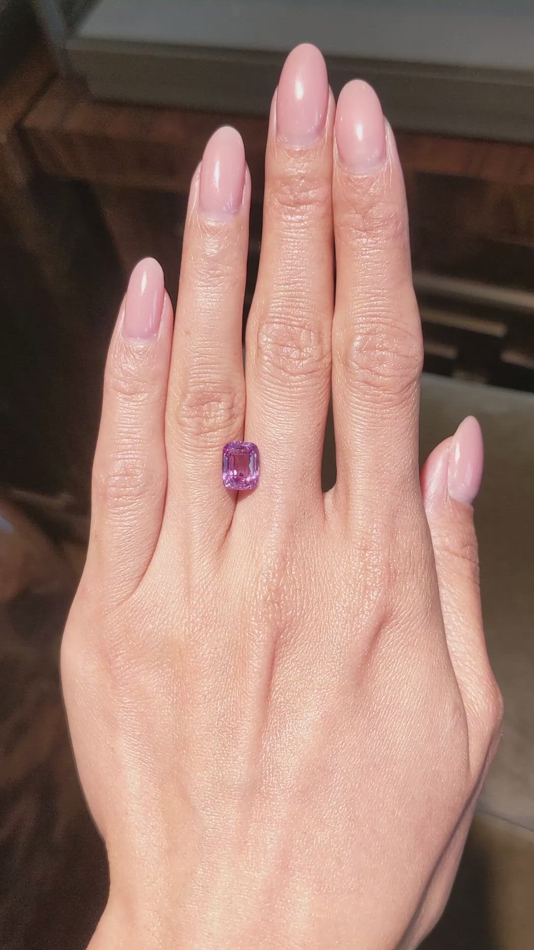 4.09 Ct. Pink Sapphire from Ceylon (Sri Lanka) Size Video
