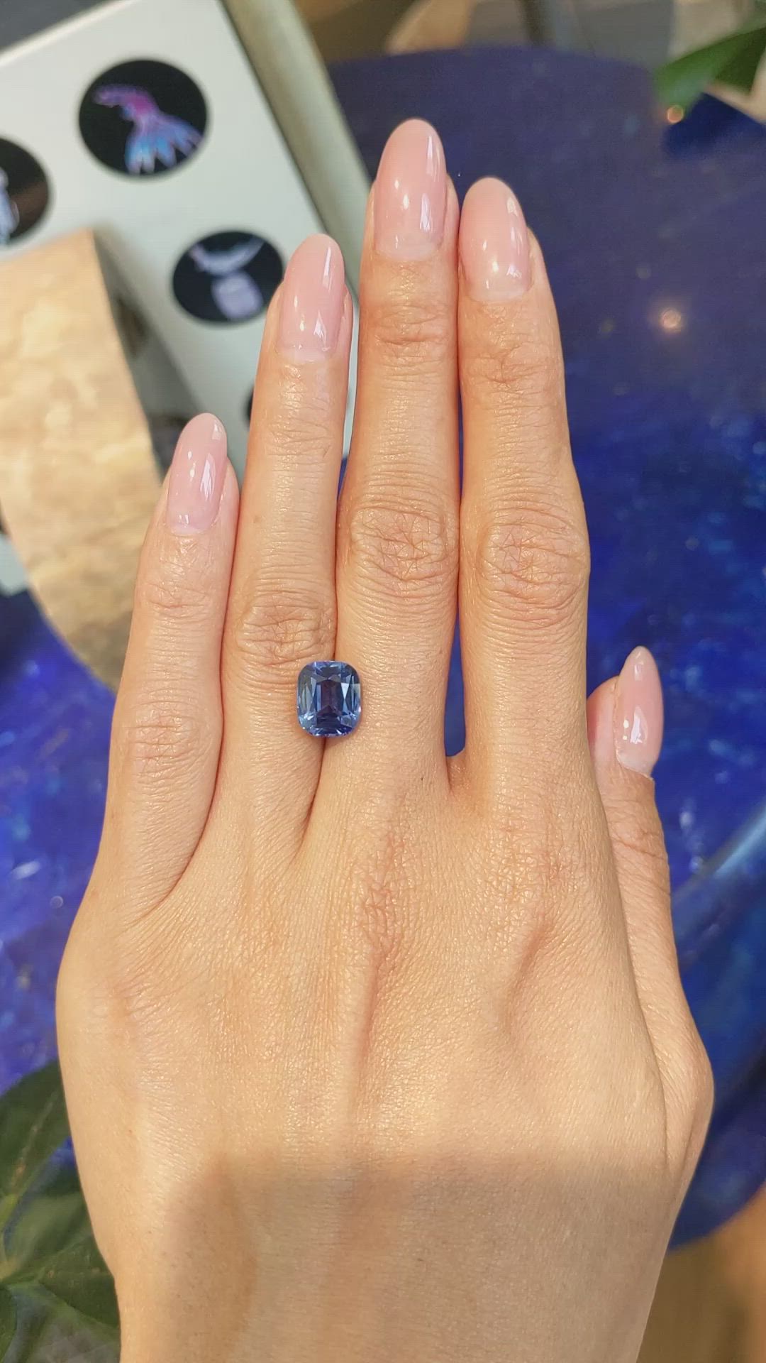 5.07 Ct. Blue Sapphire from Ceylon (Sri Lanka) Size Video