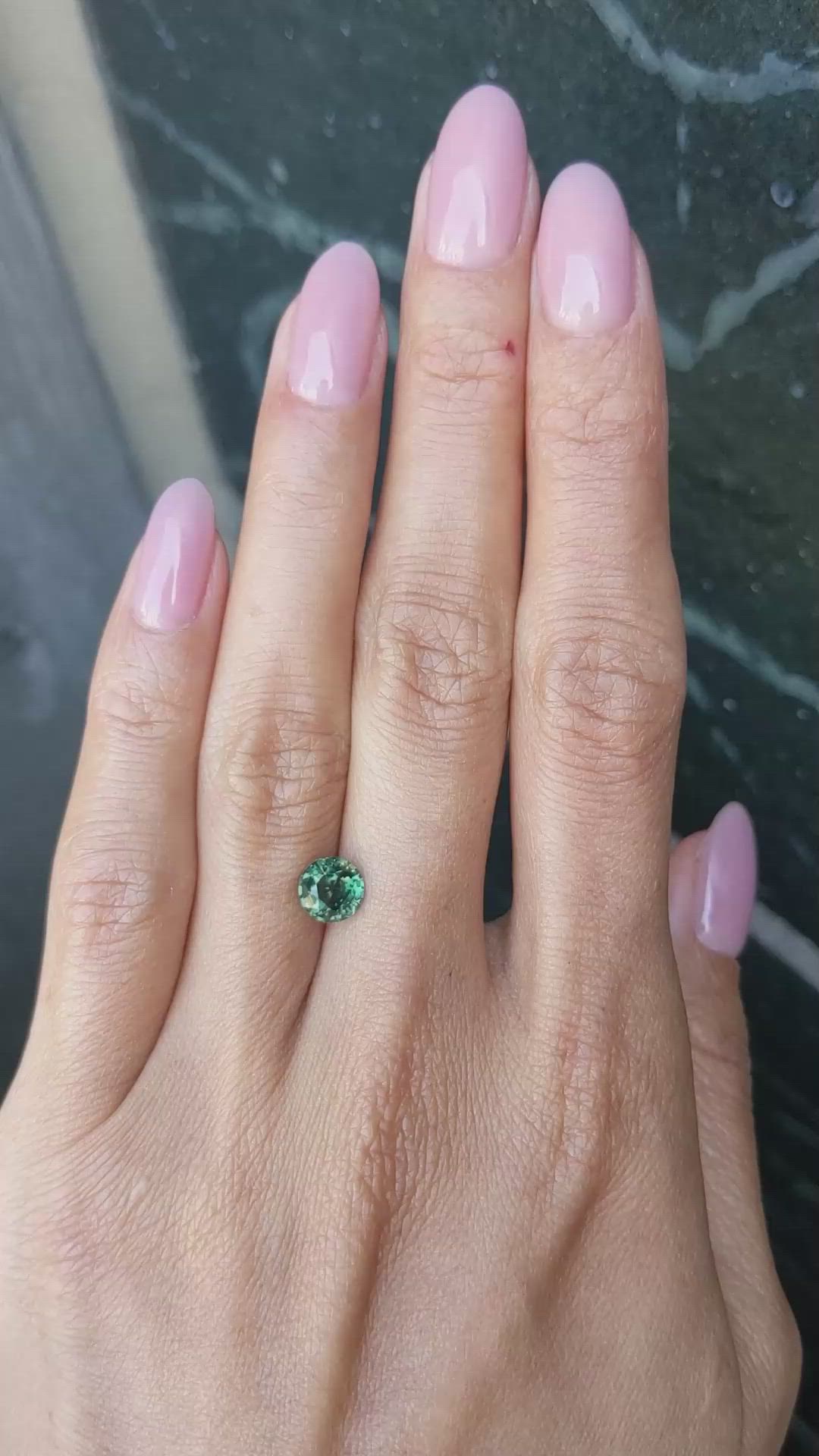 1.53 Ct. Bluish Green Sapphire from Ceylon (Sri Lanka) Size Video