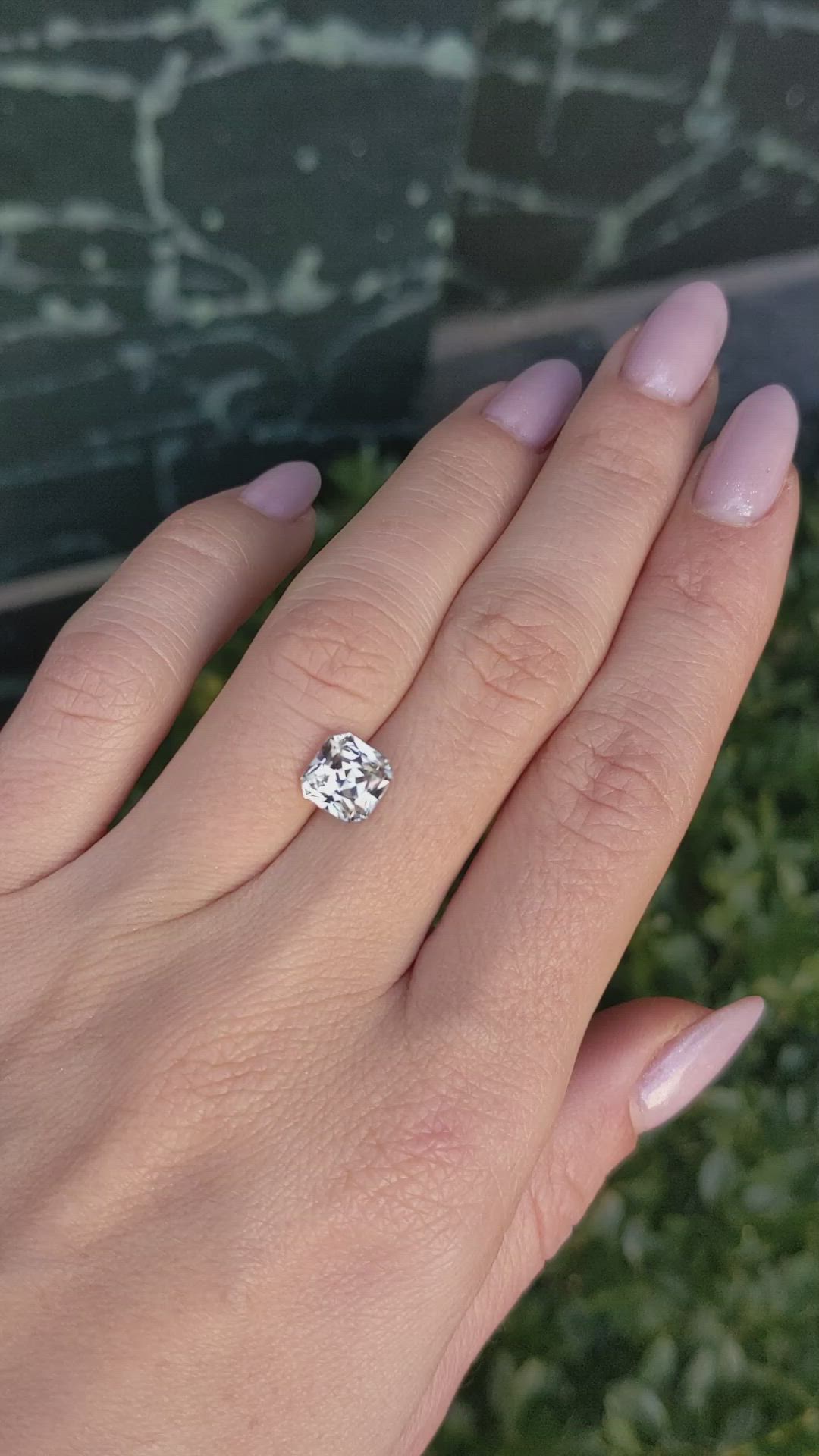 2.29 Ct. White Sapphire from Ceylon (Sri Lanka) Size Video