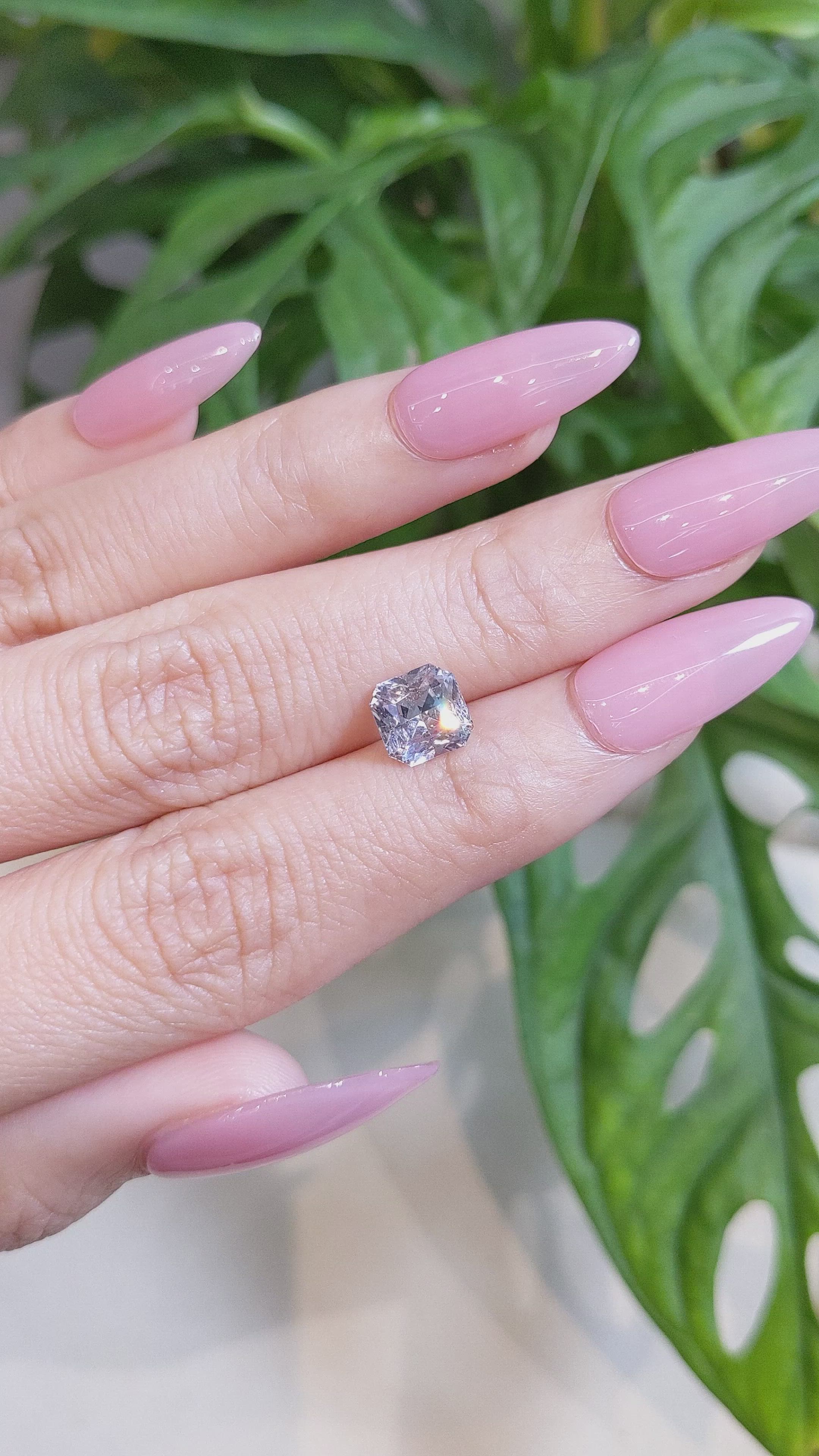 2.29 Ct. White Sapphire from Ceylon (Sri Lanka) Size Video