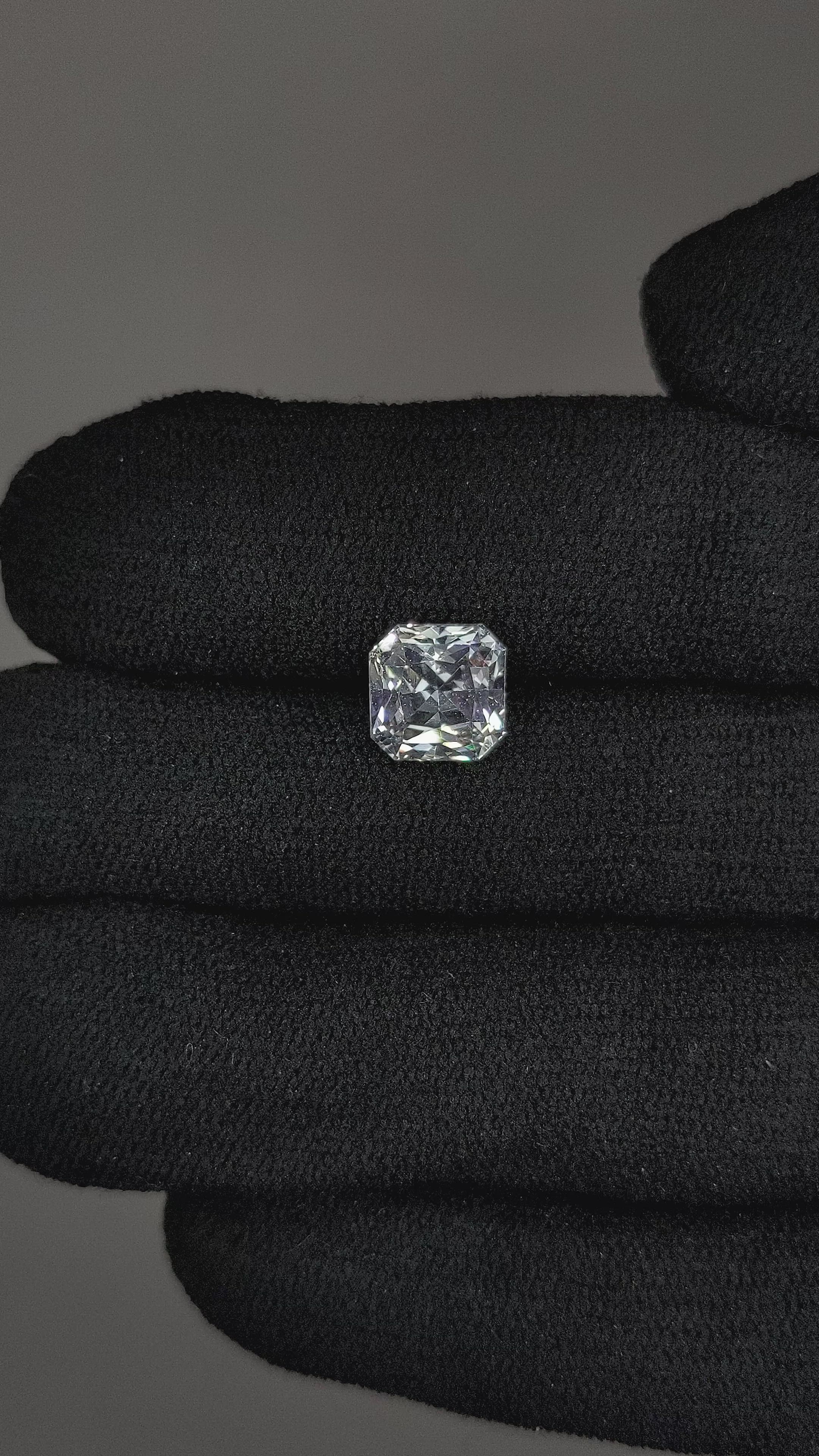 2.29 Ct. White Sapphire from Ceylon (Sri Lanka) Size Video