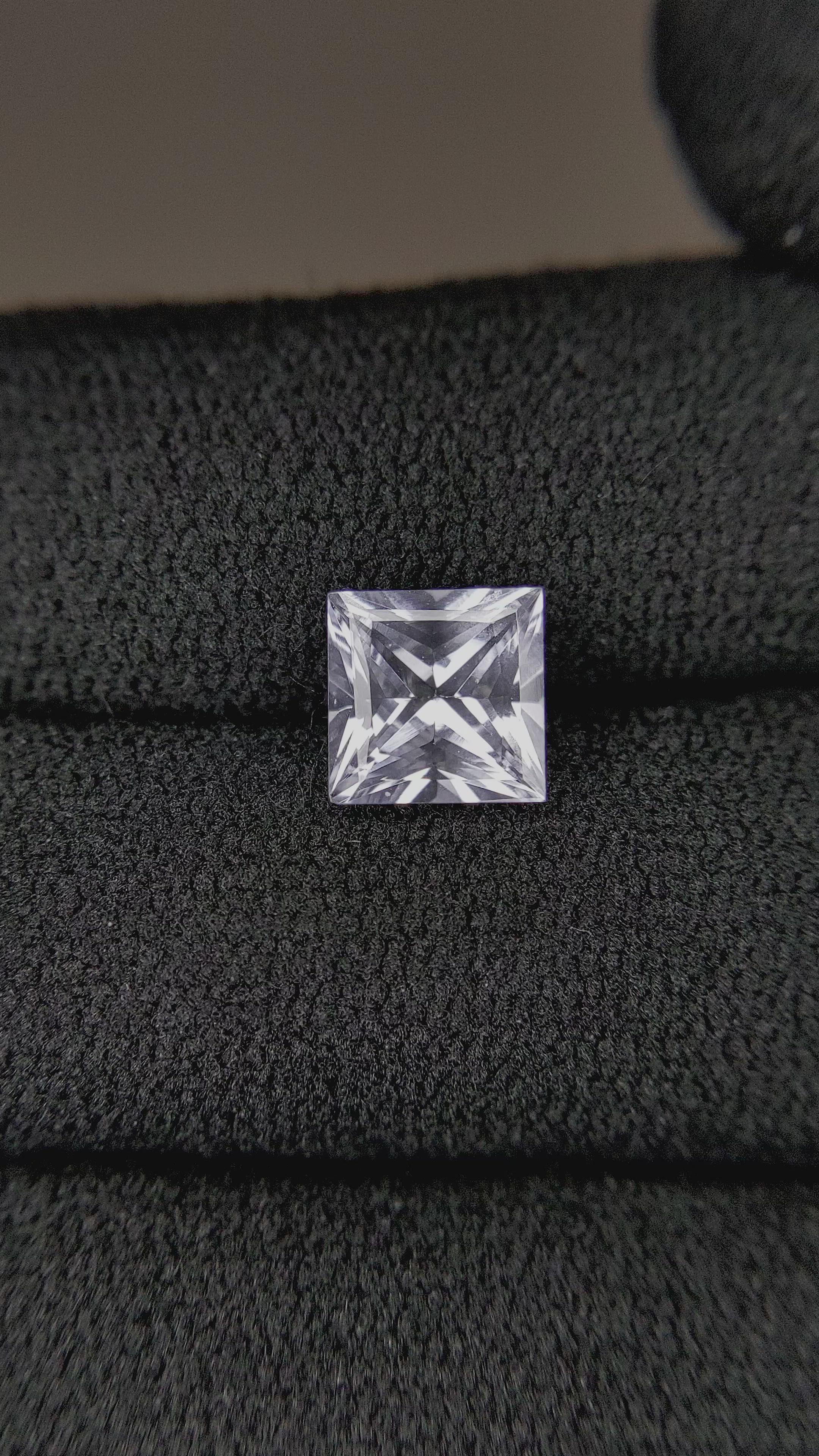 1.42 Ct. White Sapphire from Ceylon (Sri Lanka) Size Video