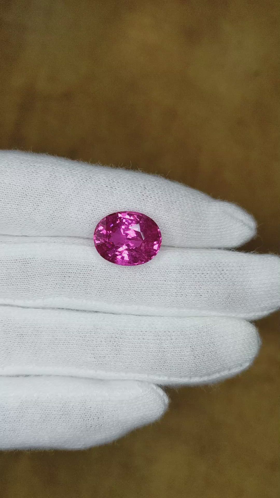 10.30 Ct. Pink Sapphire from Madagascar Size Video