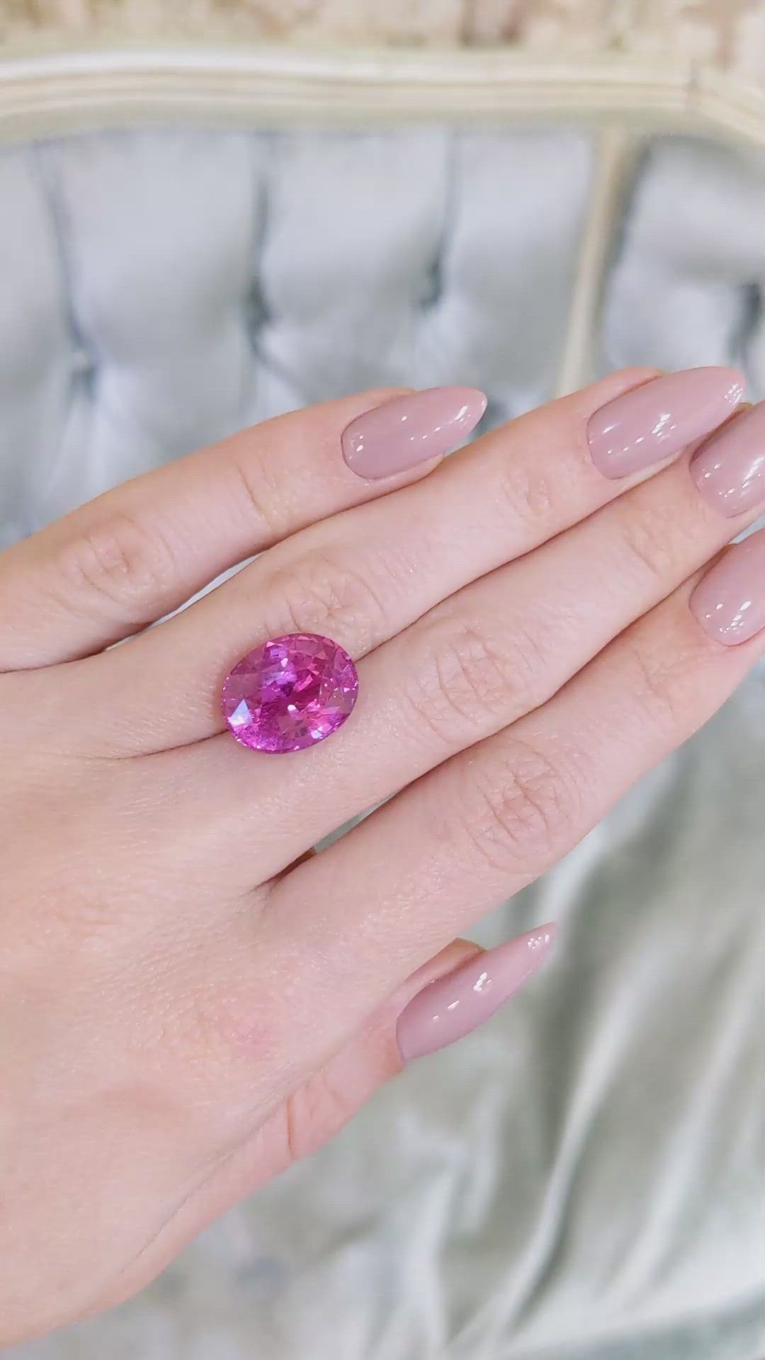 10.30 Ct. Pink Sapphire from Madagascar Size Video