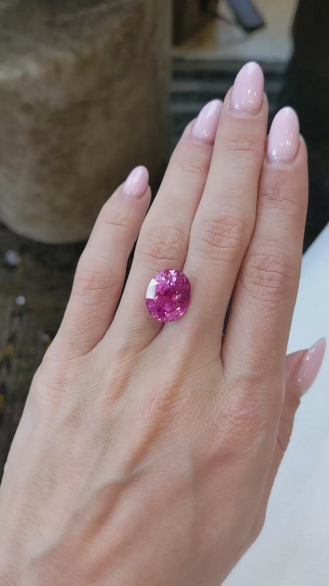 10.30 Ct. Pink Sapphire from Madagascar Size Video