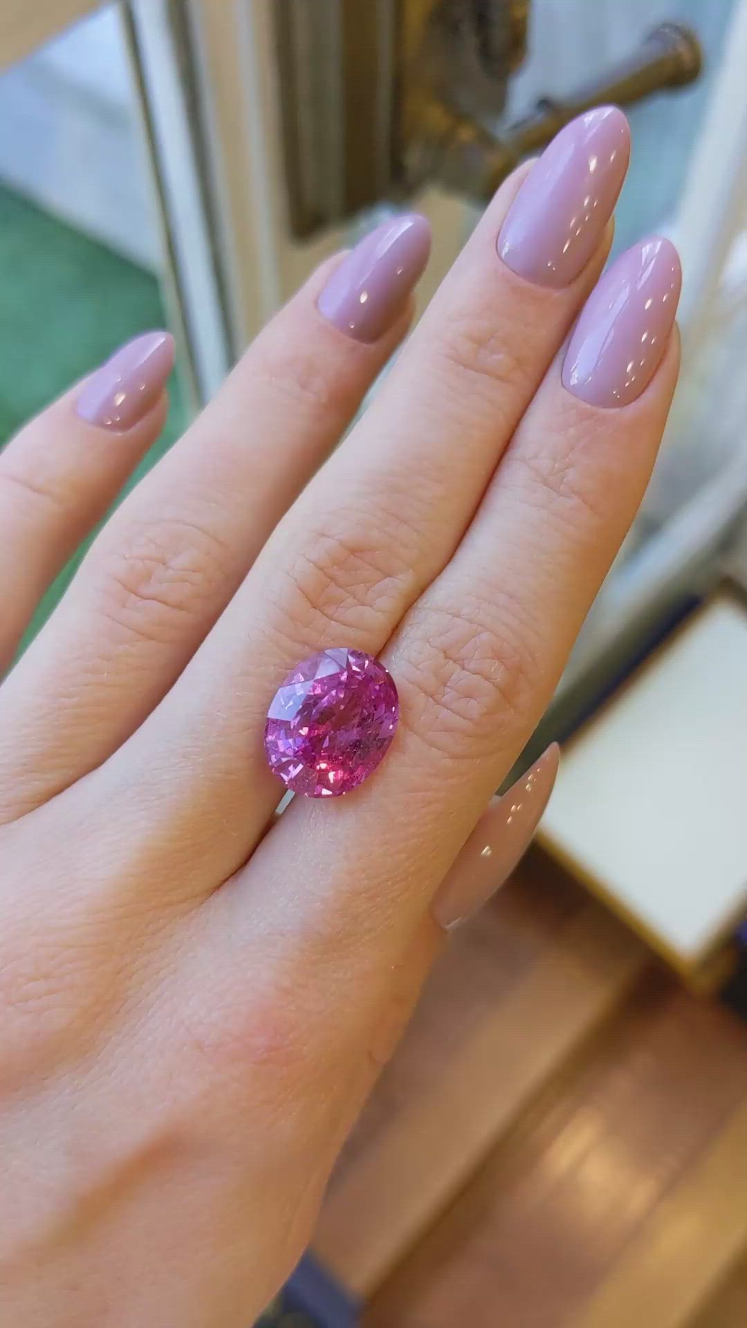 10.30 Ct. Pink Sapphire from Madagascar Size Video
