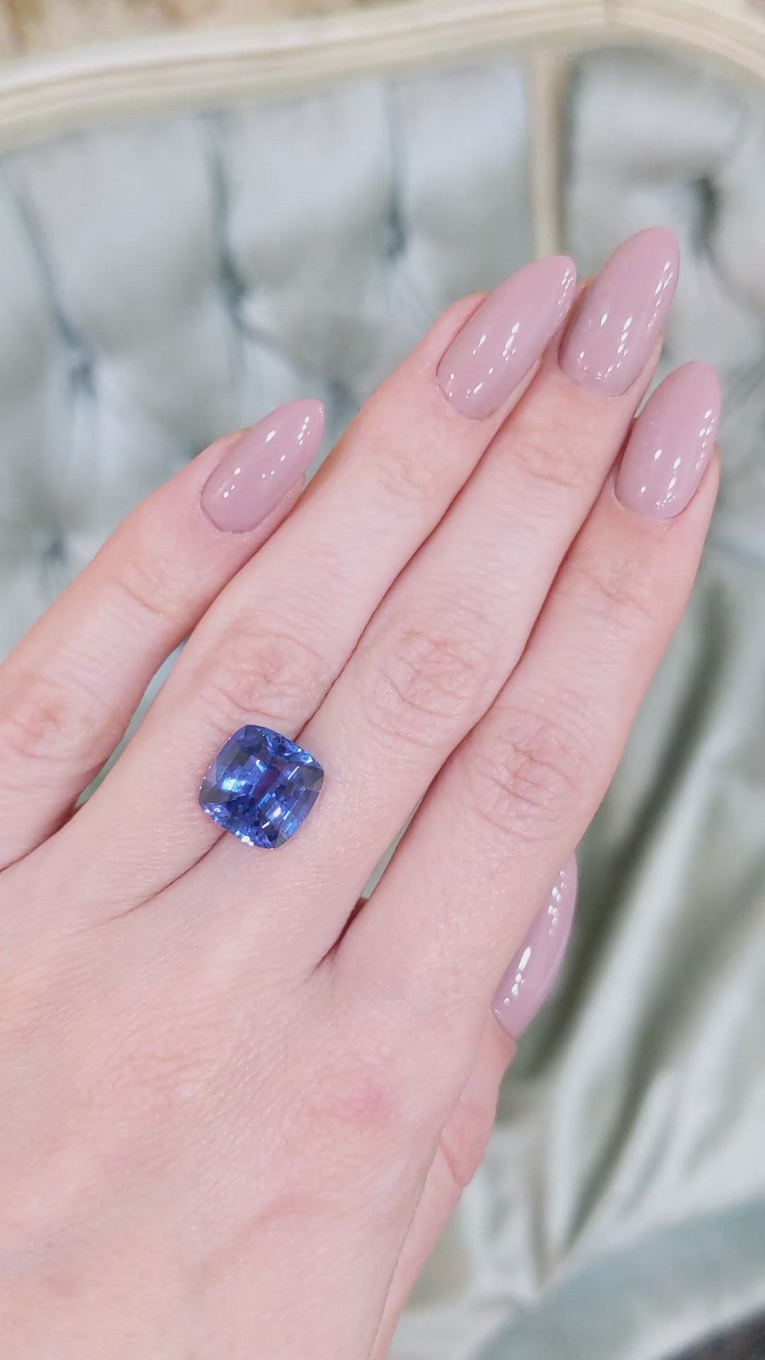 6.09 Ct. Violet Sapphire from Ceylon (Sri Lanka) Size Video