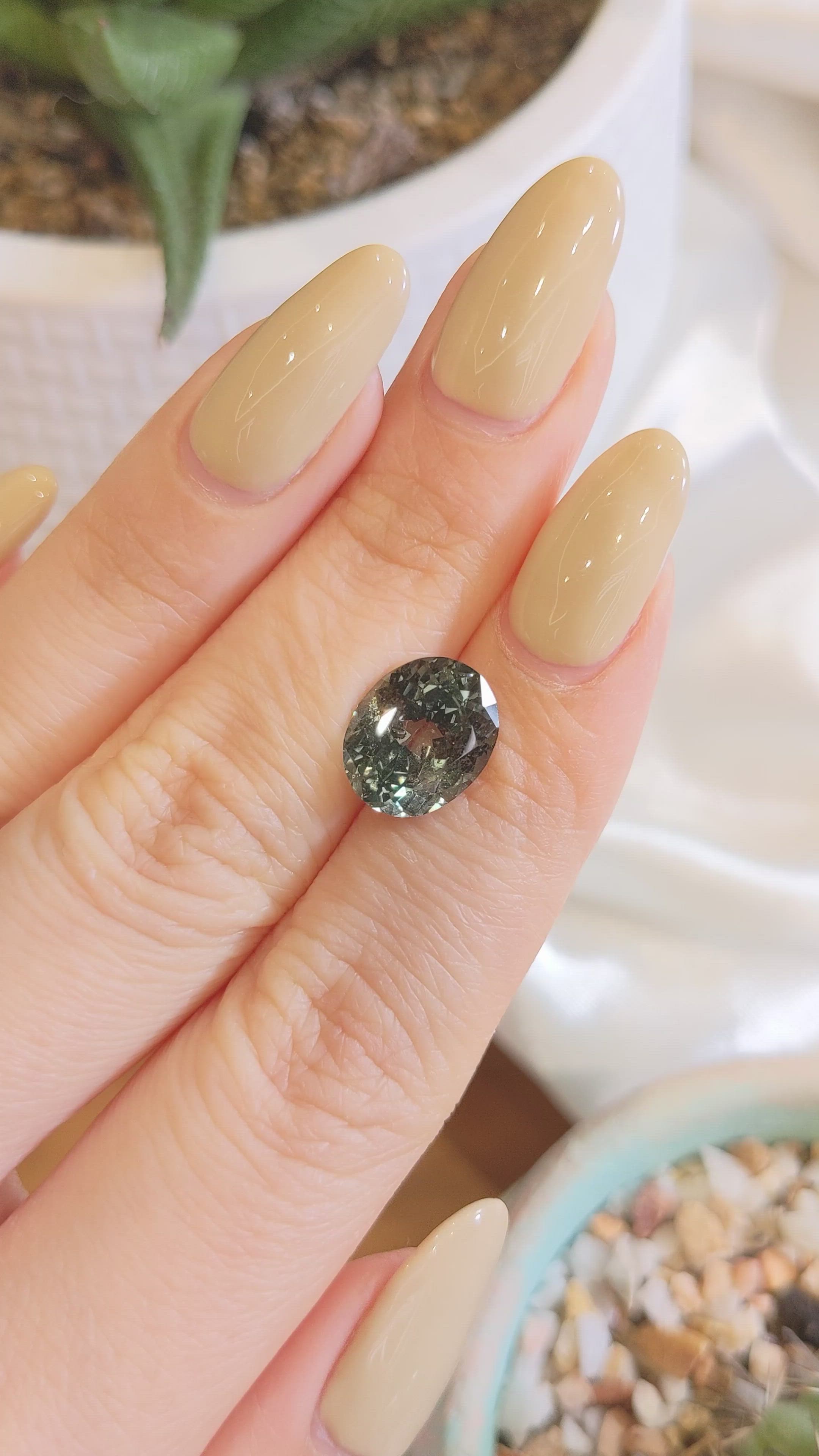 4.78 Ct. Green Sapphire from Montana Size Video