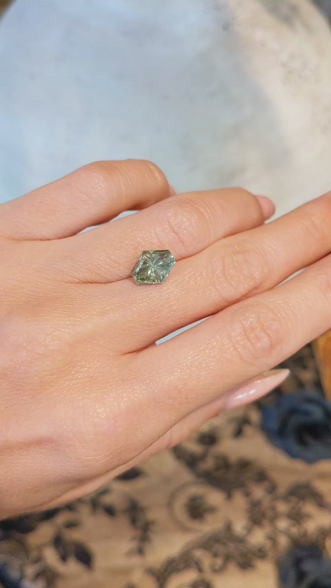 3.72 Ct. Green Sapphire from Montana Size Video