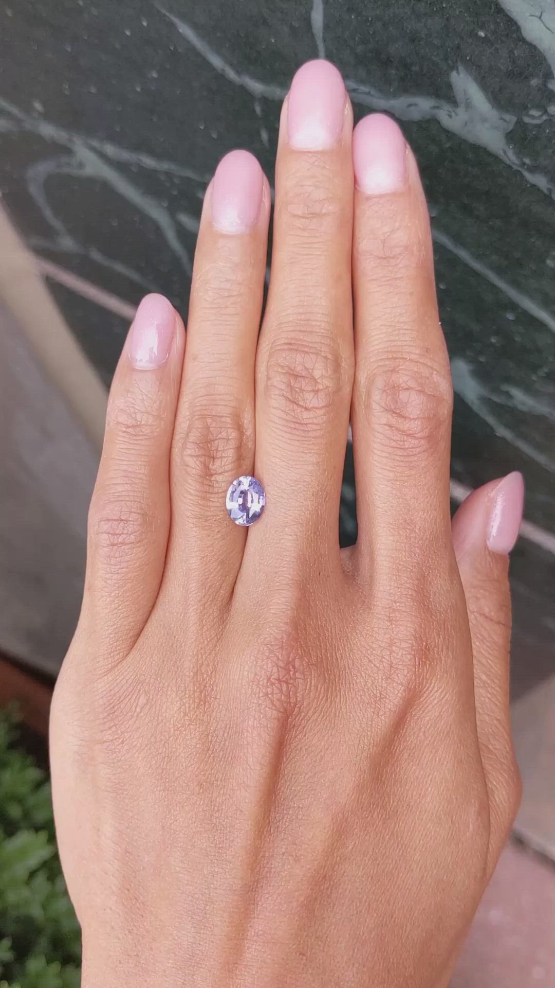 1.70 Ct. Violet Sapphire from Ceylon (Sri Lanka) Size Video