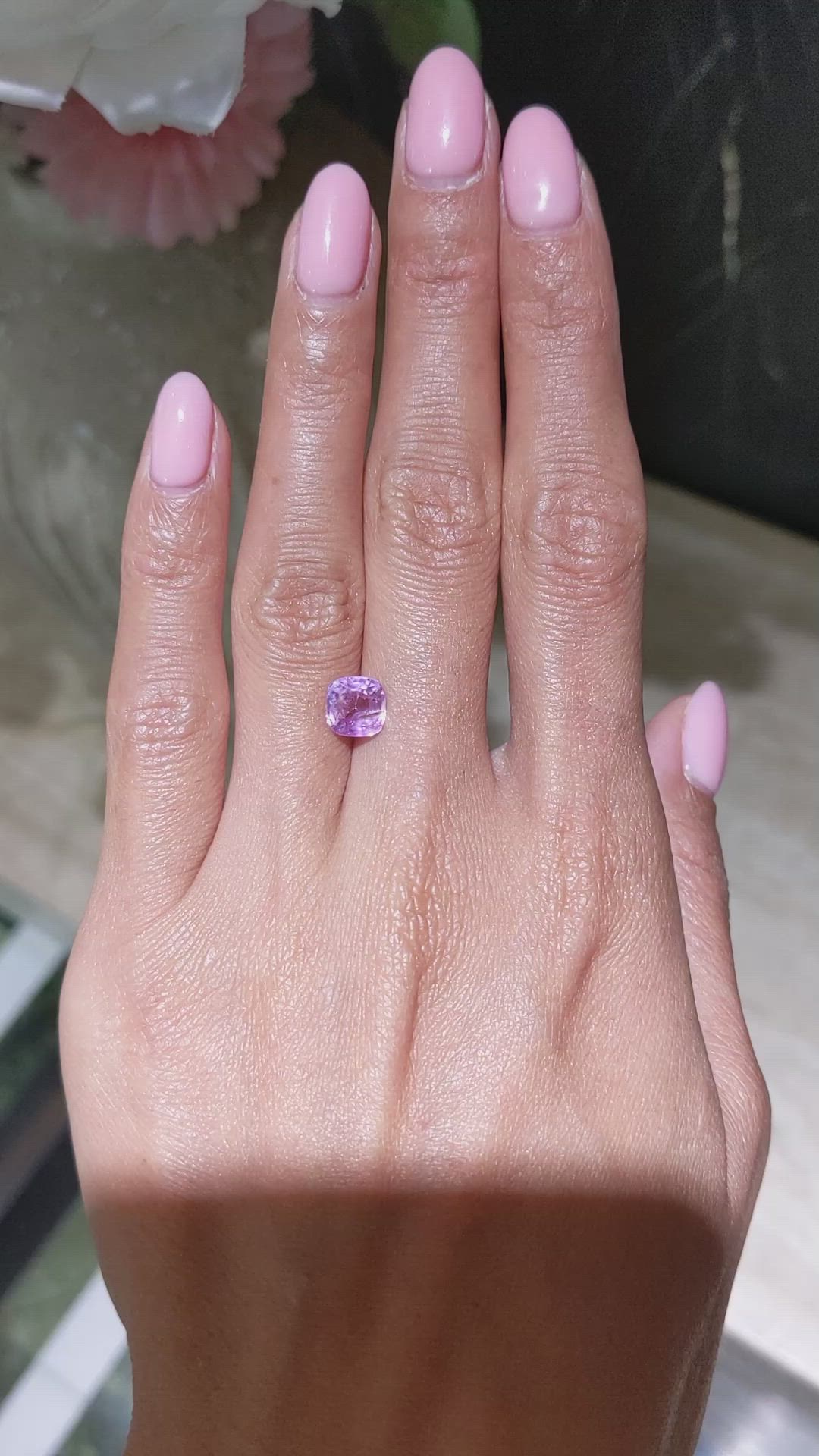 2.37 Ct. Purplish Pink Sapphire from Burma (Myanmar) Size Video