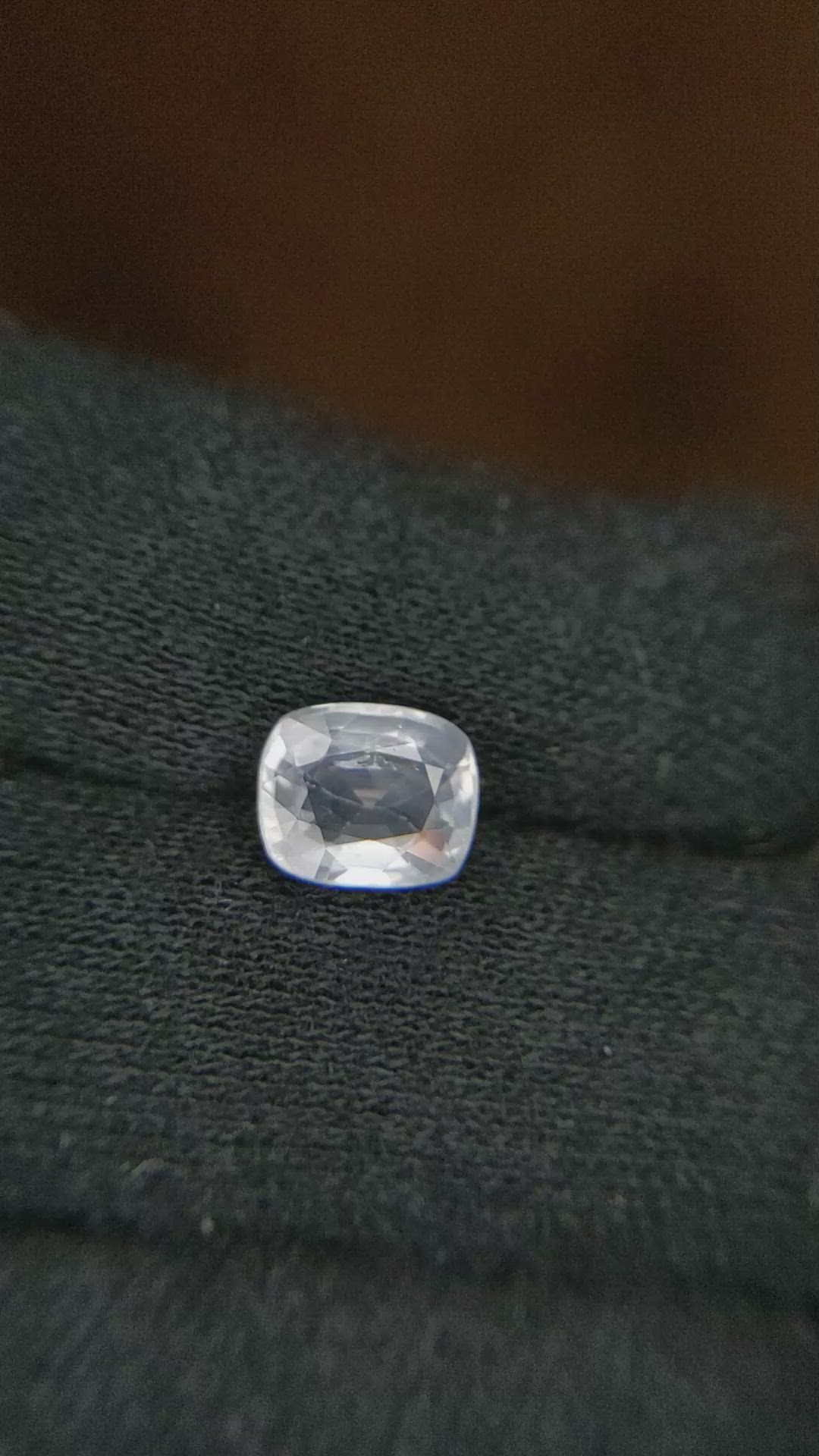 2.14 Ct. White Sapphire from Burma (Myanmar) Size Video