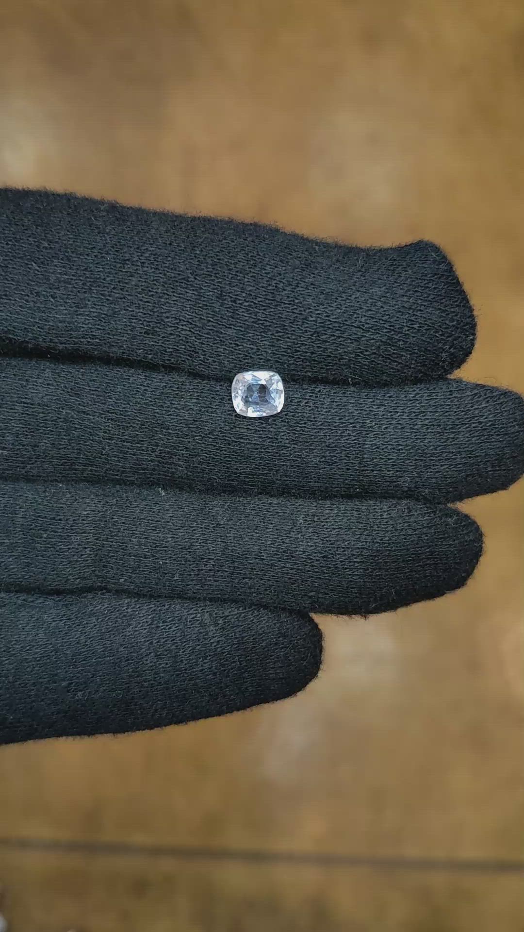 0.84 Ct. White Sapphire from Burma (Myanmar) Size Video