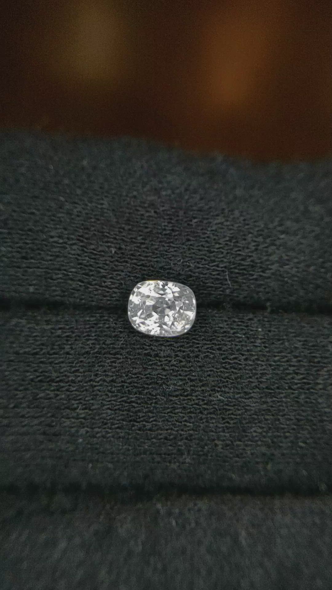1.17 Ct. White Sapphire from Burma (Myanmar) Size Video