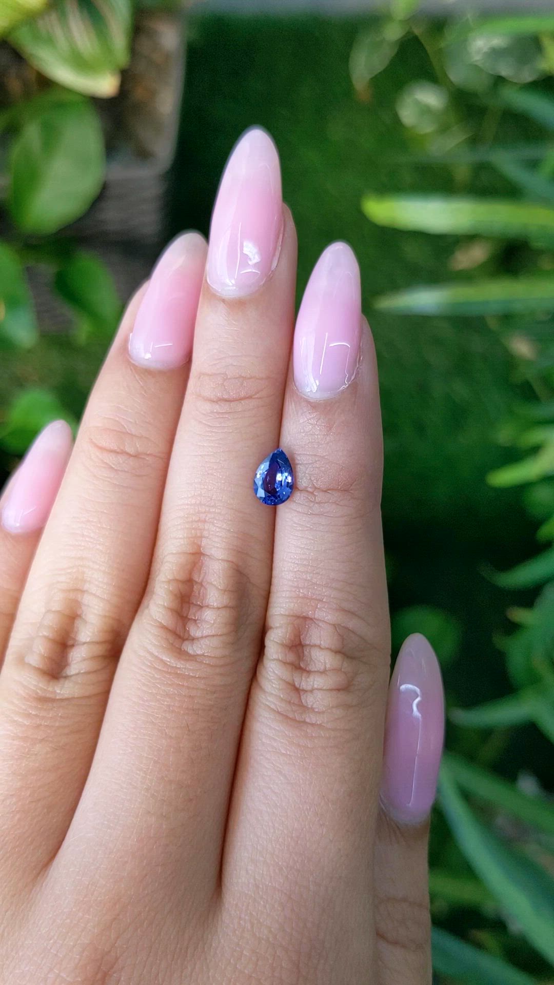0.78 Ct. Blue Sapphire from Ceylon (Sri Lanka) Size Video