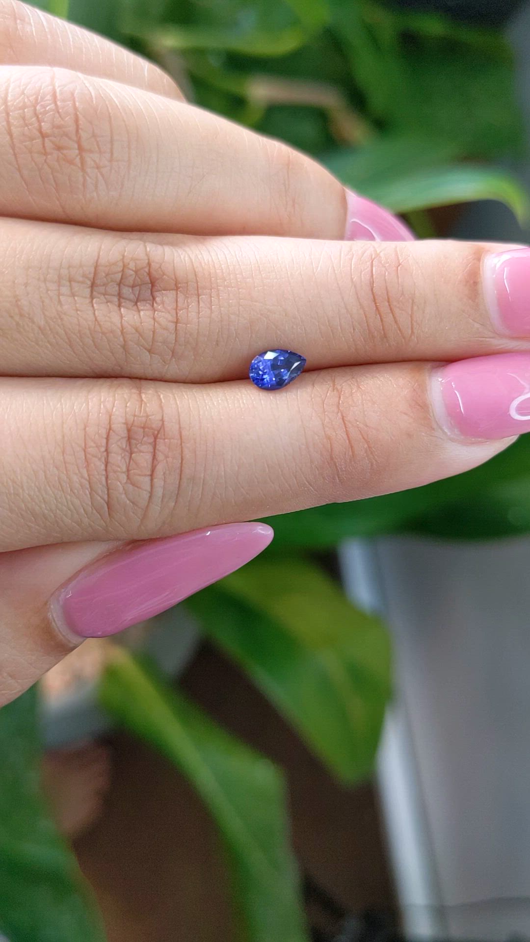 0.64 Ct. Bluish Purple Sapphire from Ceylon (Sri Lanka) Size Video