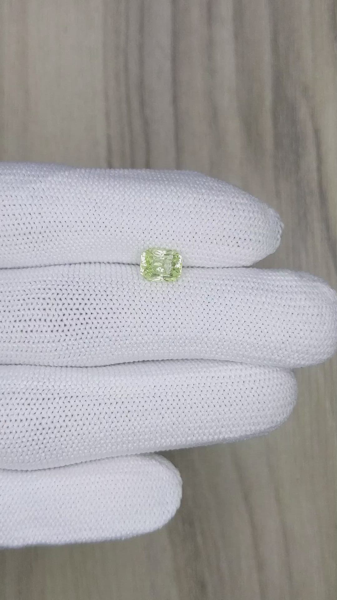 1.73 Ct. Yellowish Green Sapphire from Ceylon (Sri Lanka) Size Video