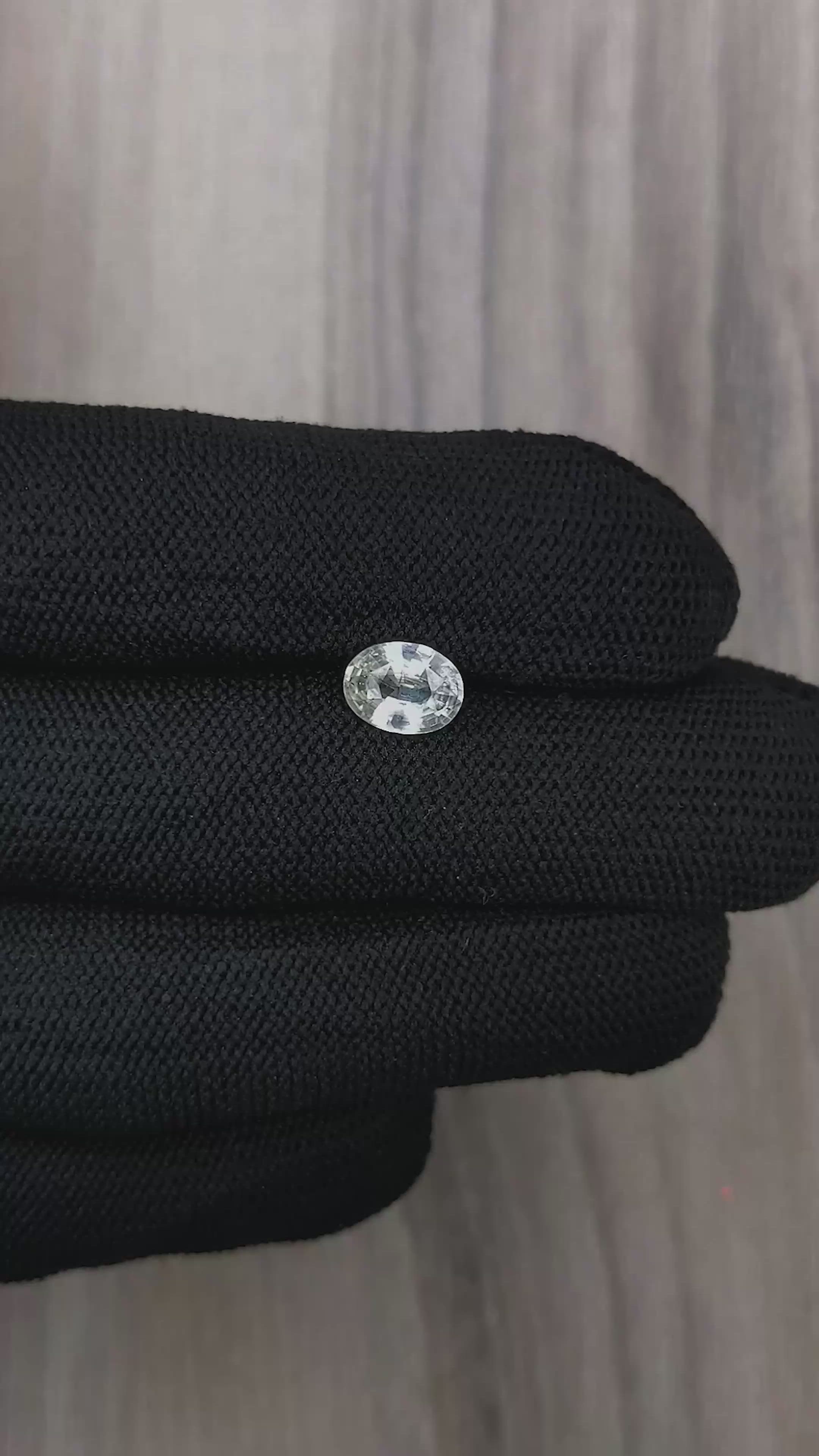 1.57 Ct. White Sapphire from Ceylon (Sri Lanka) Size Video