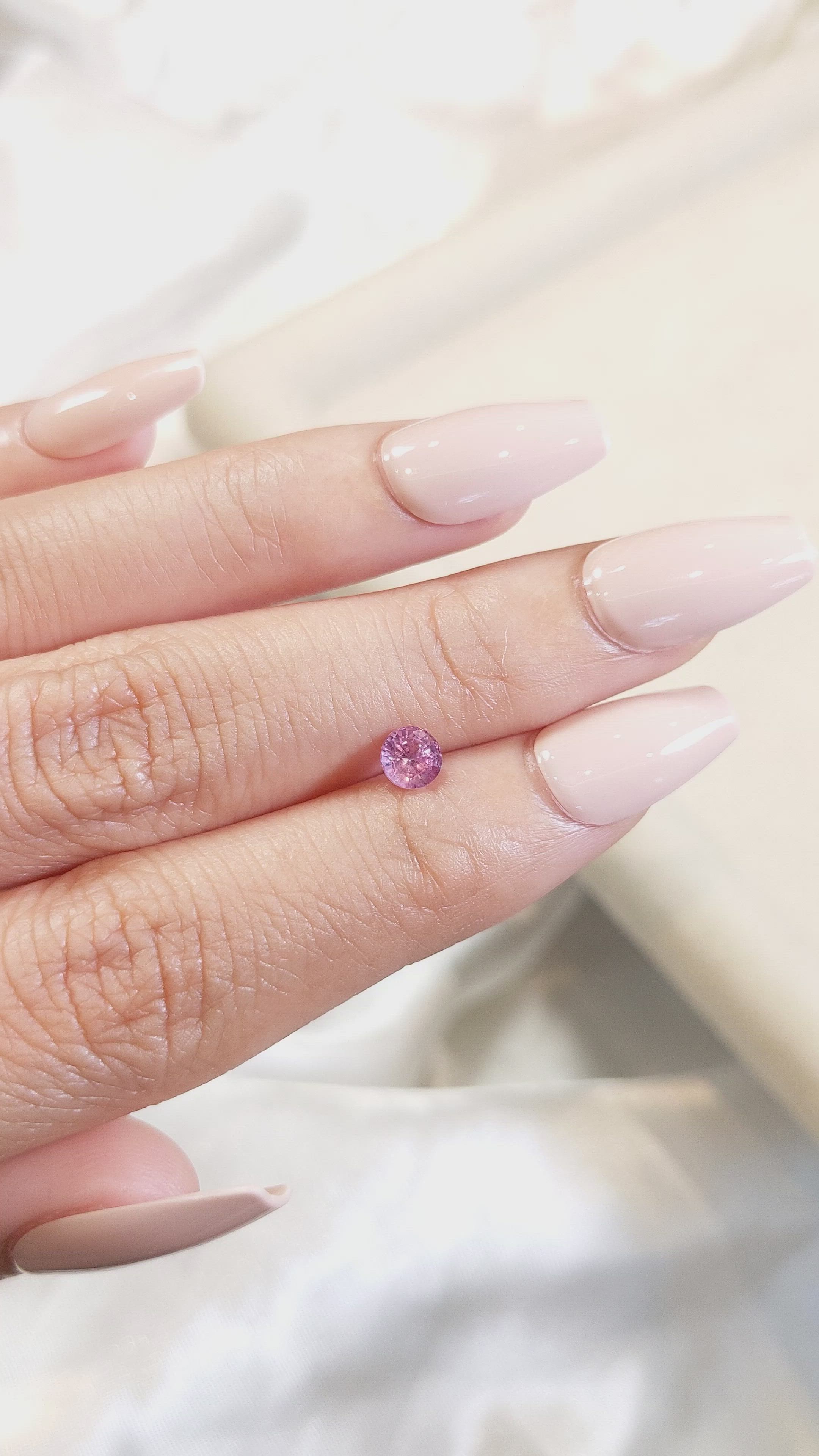 0.61 Ct. Pink Sapphire from Tanzania Size Video
