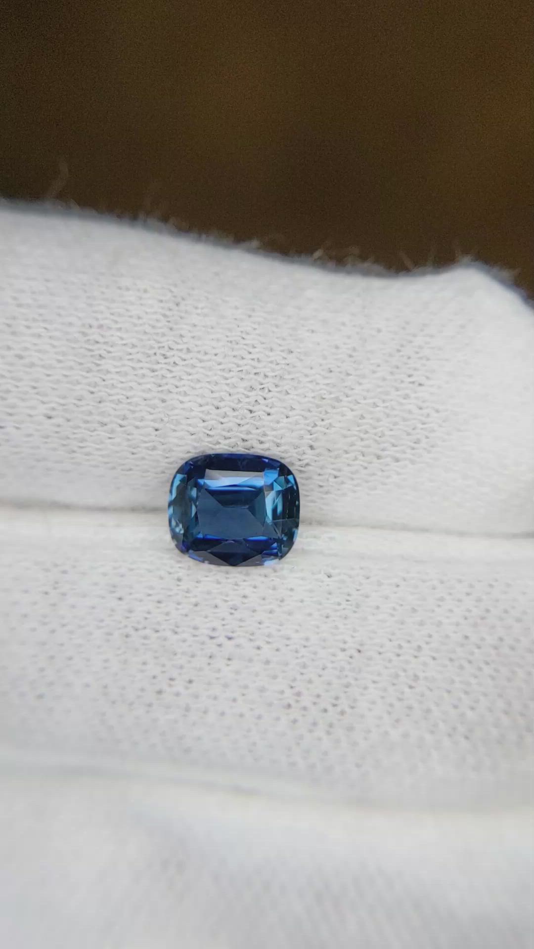1.66 Ct. Blue Sapphire from Burma (Myanmar) Size Video