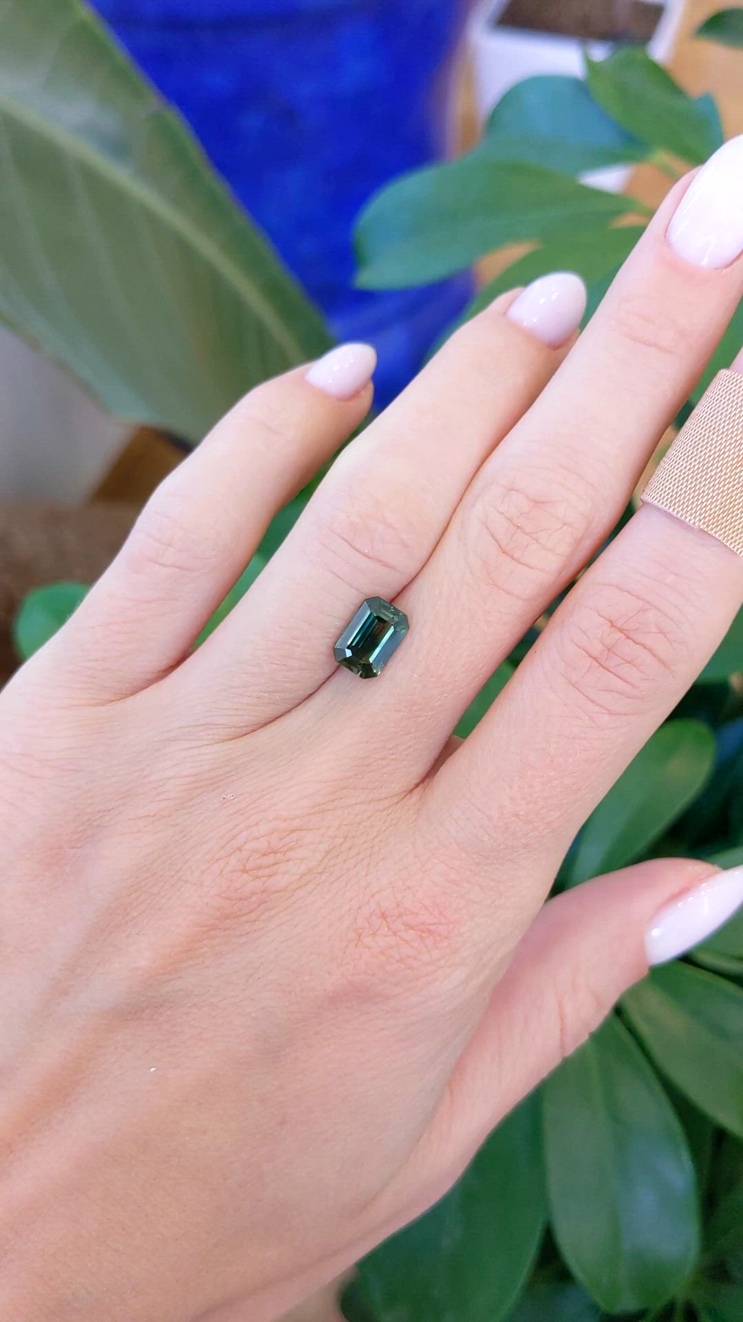 2.07 Ct. Bluish Green Sapphire from Ceylon (Sri Lanka) Size Video